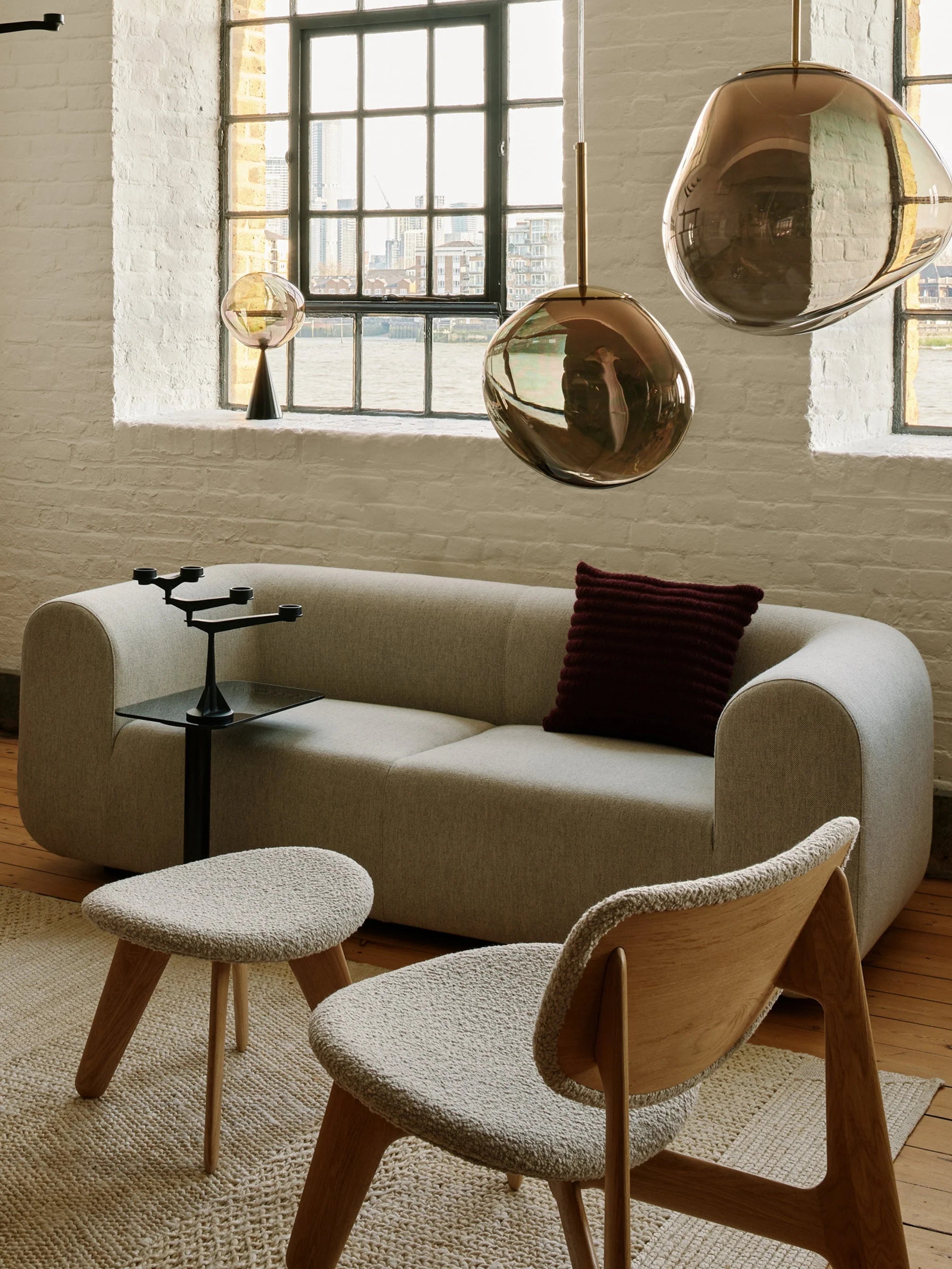 Kissen RIDGE burgunderrot