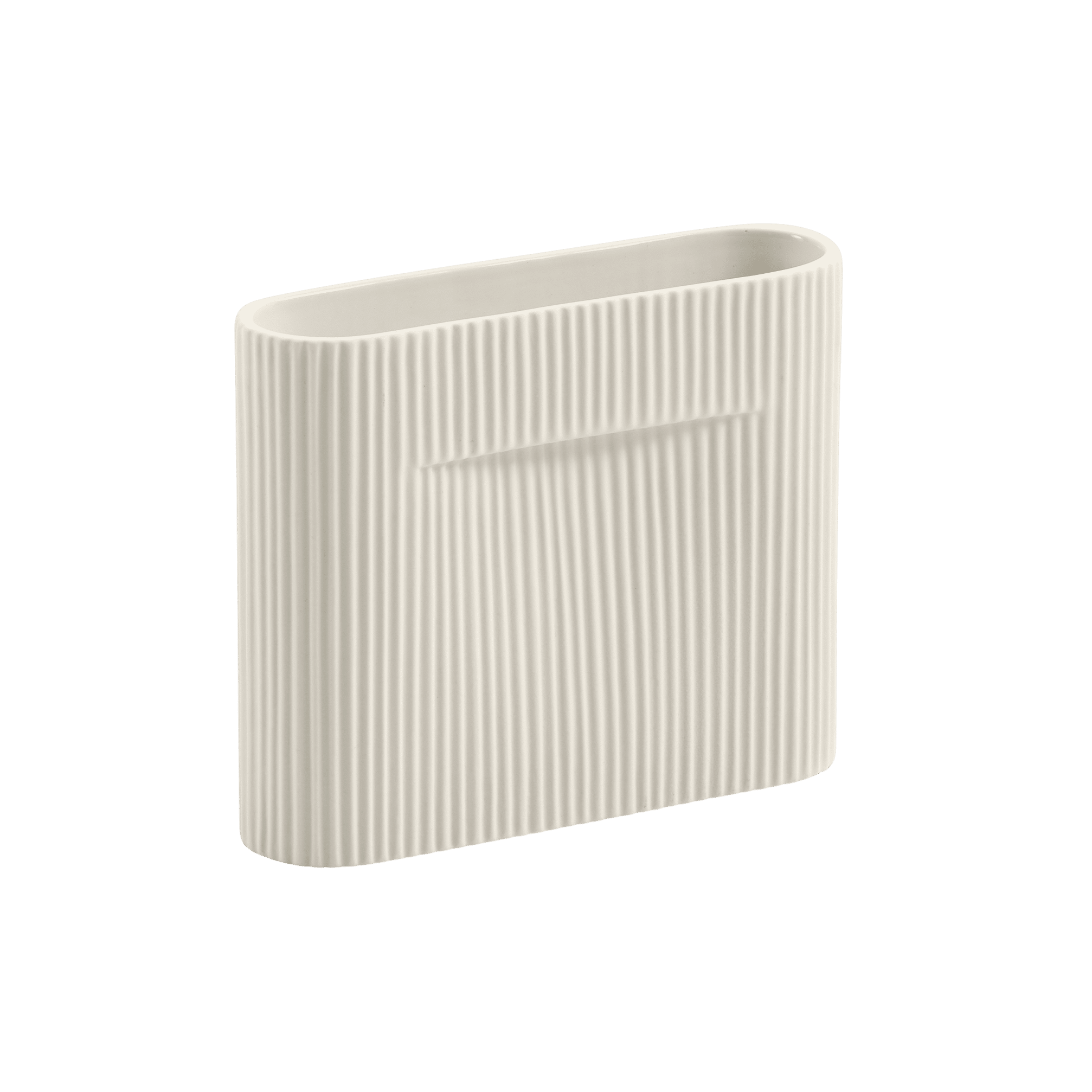 Ceramic Vase RIDGE Broken White