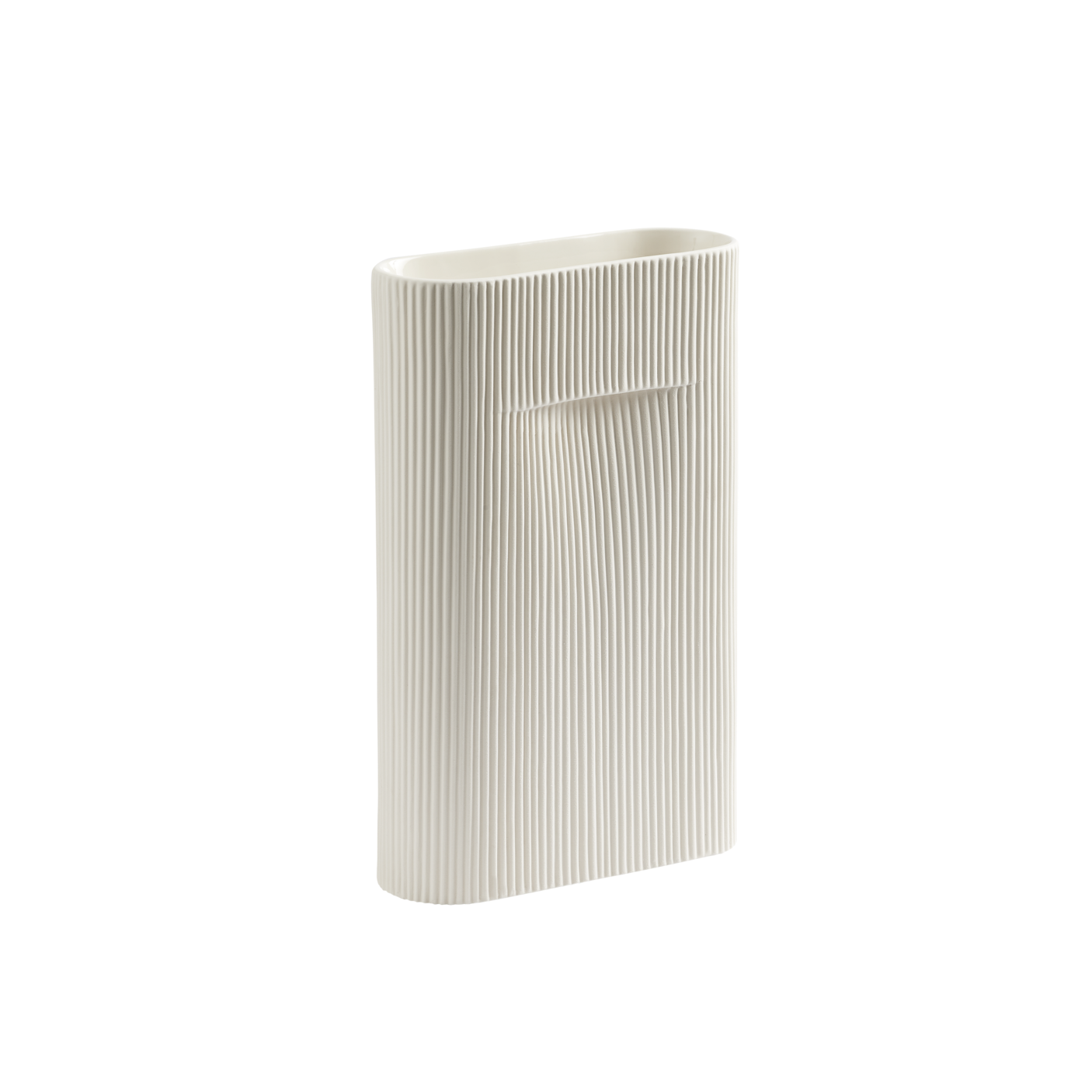 Ceramic Vase RIDGE Broken White