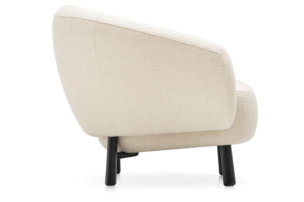 Upholstered RIO Armchair with Black Base