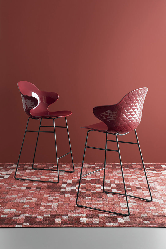 Barhocker SAINT TROPEZ mit grauem Sitz und schwarzem Metallgestell