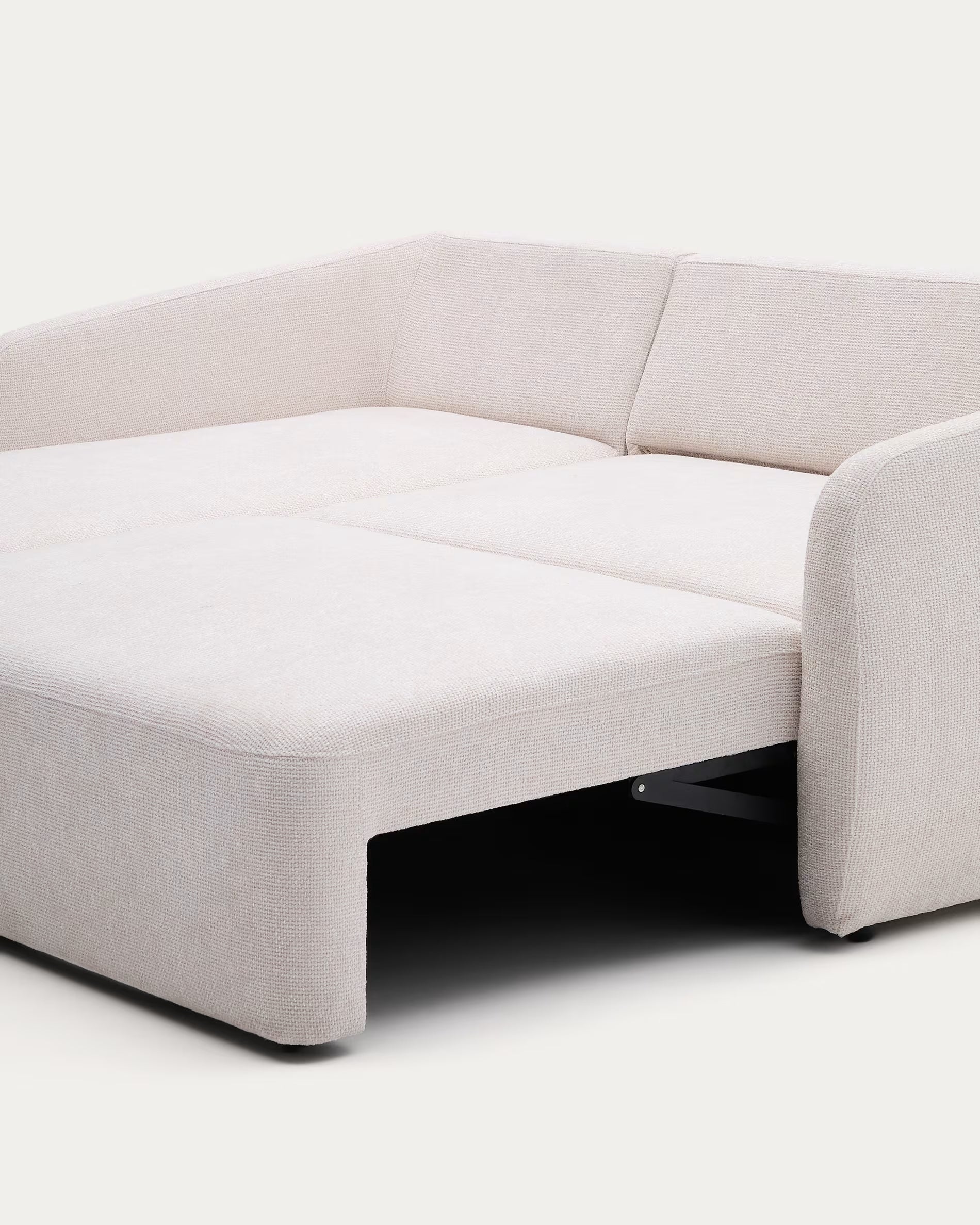 Right-sided corner sofa folding 3-person Écru laira