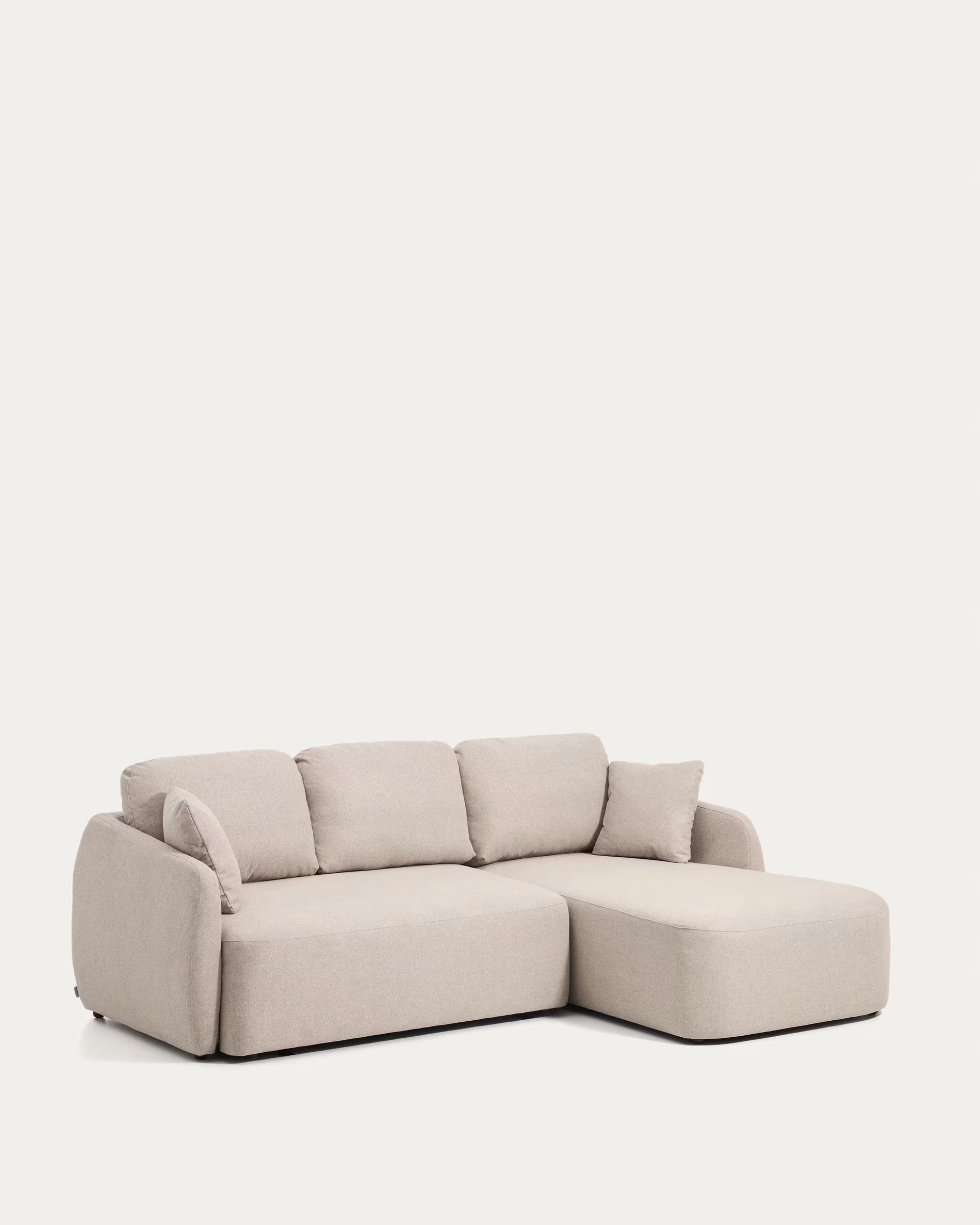 Right-facing 3-seater sofa bed LAIRA beige