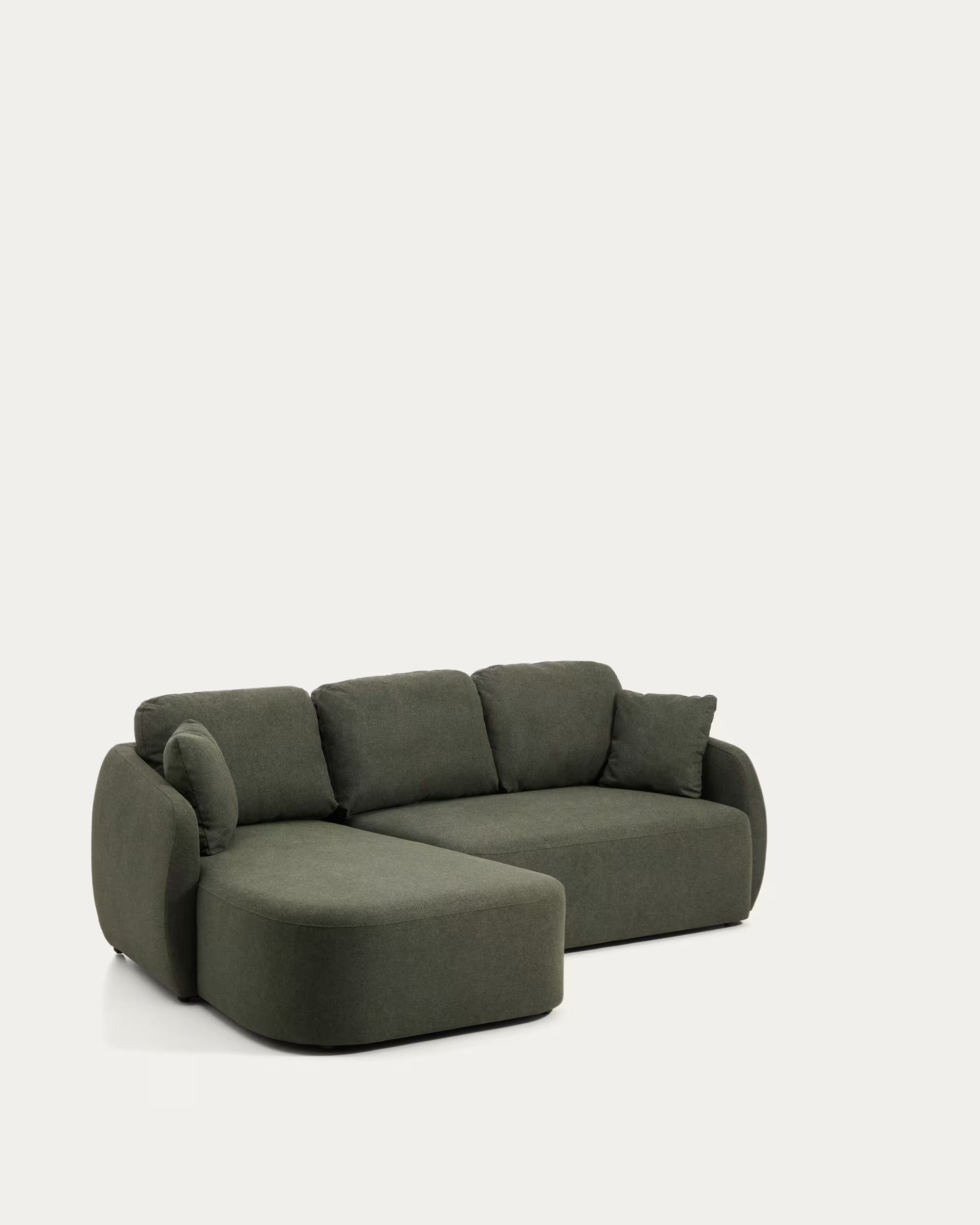 Linksseitiges 3-Sitzer-Sofa mit Schlaffunktion LAIRA in Dunkelgrün
