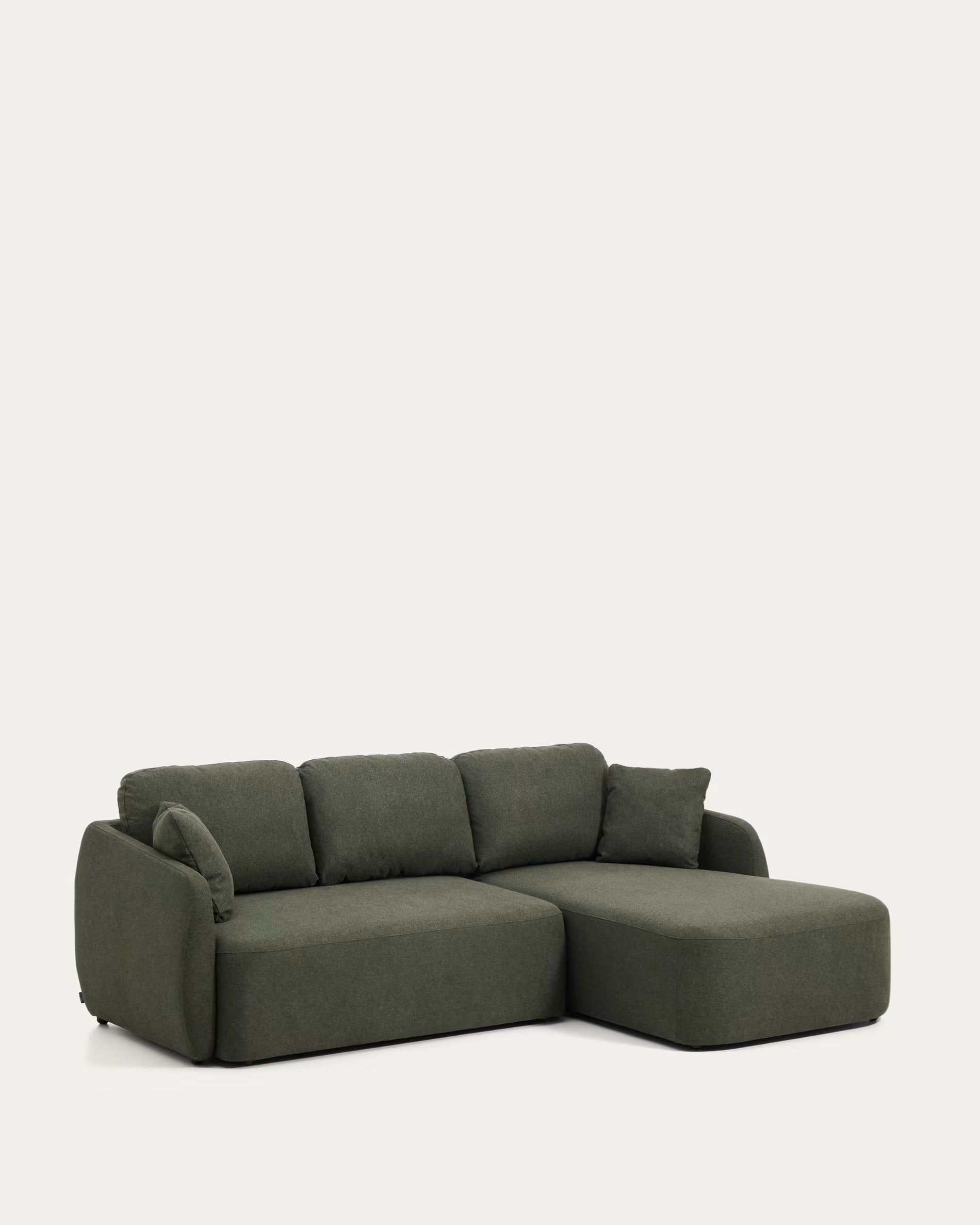 Right-facing 3-seater sofa bed LAIRA dark green