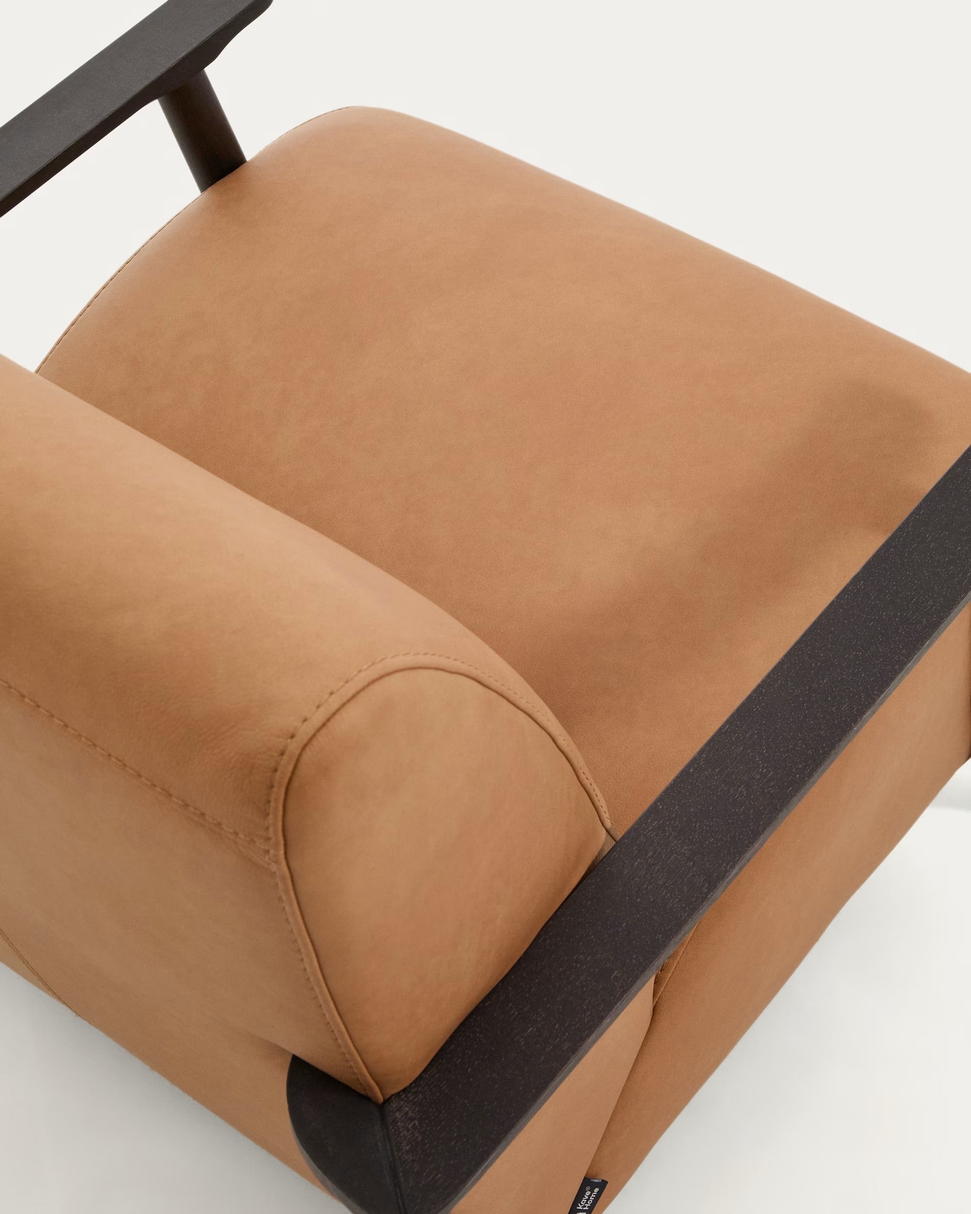 Fotel MEGHAN braun Leder mit schwarzem Fuß