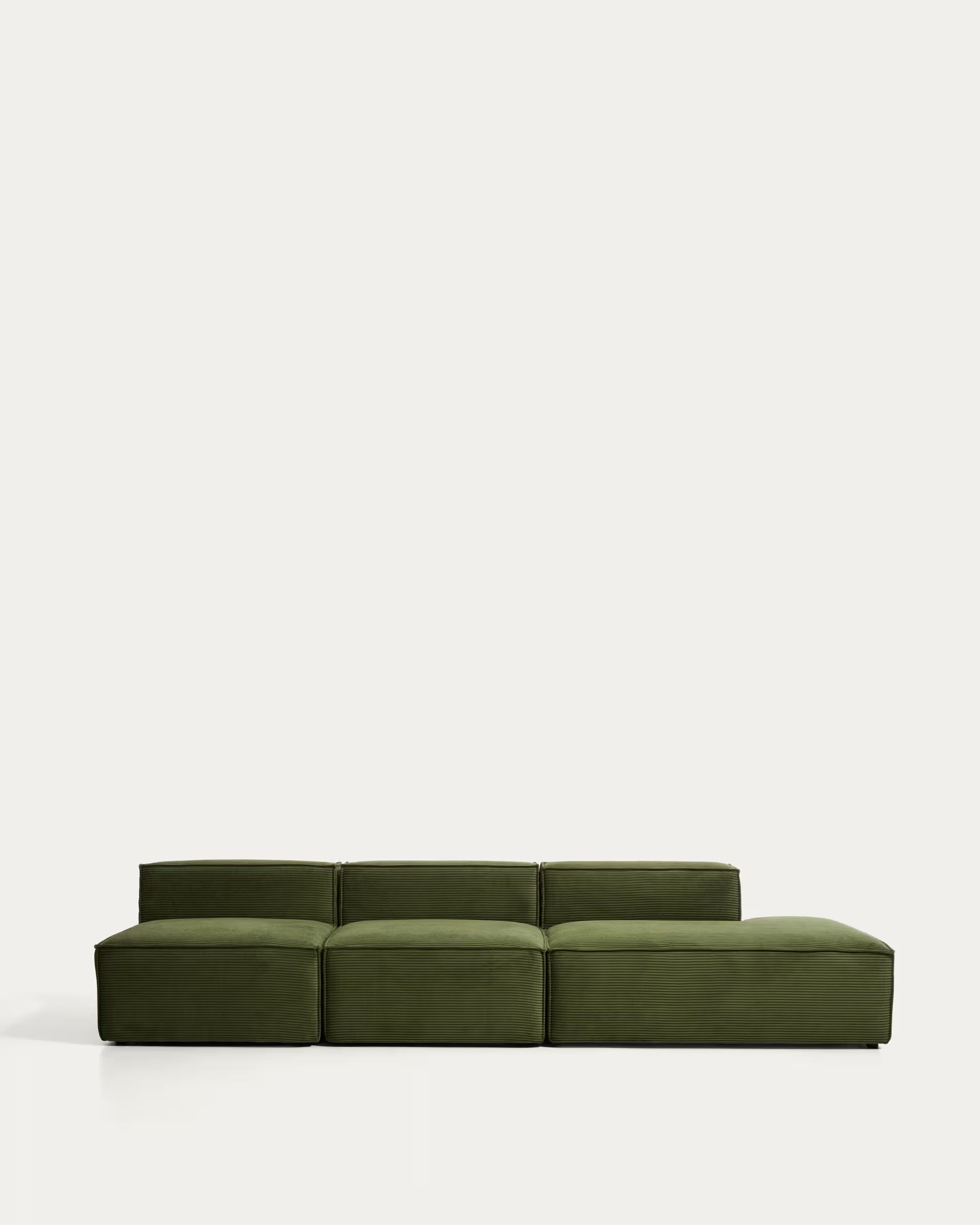 Sofa 3-osobowa prawostronna BLOK zielony sztruks