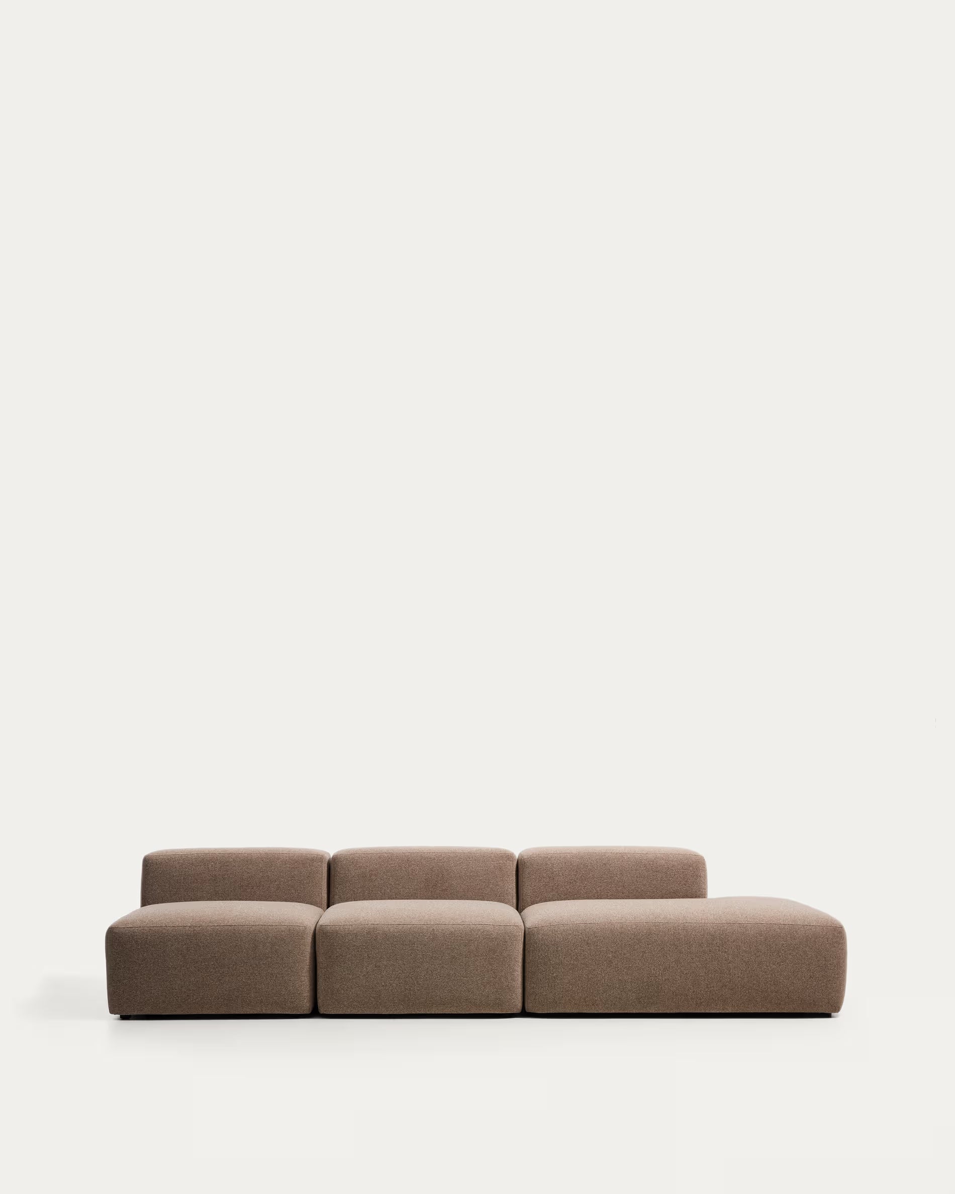 Sofa 3-osobowa prawostronna BLOK jasnobrązowy szenil