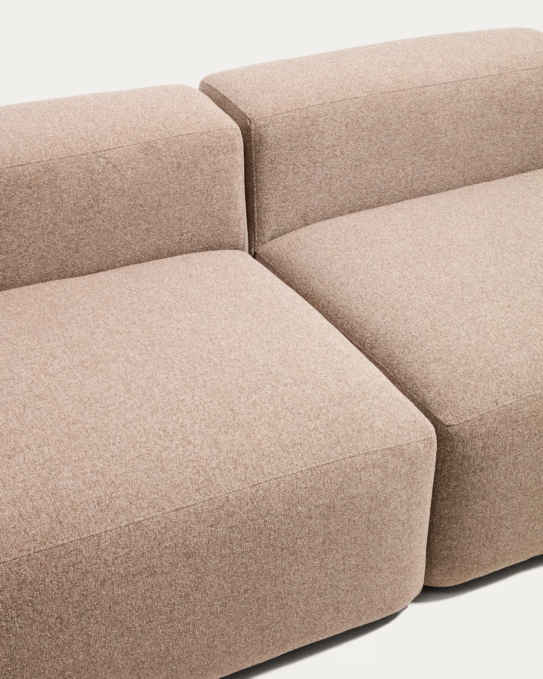 Sofa 3-osobowa lewostronna BLOK jasnobrązowy szenil
