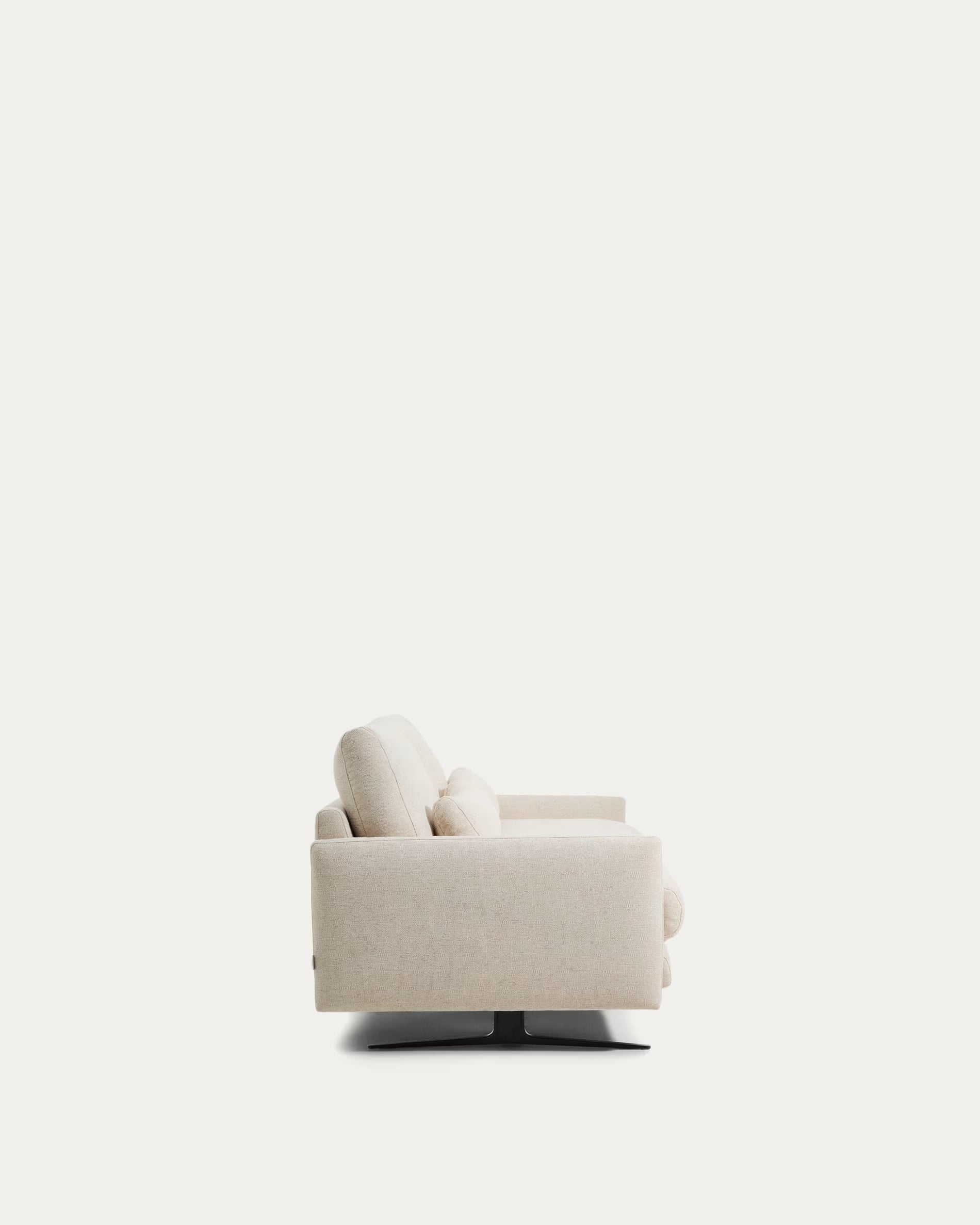 Sofa 3-Sitzer VELIRO beige mit schwarzem Gestell