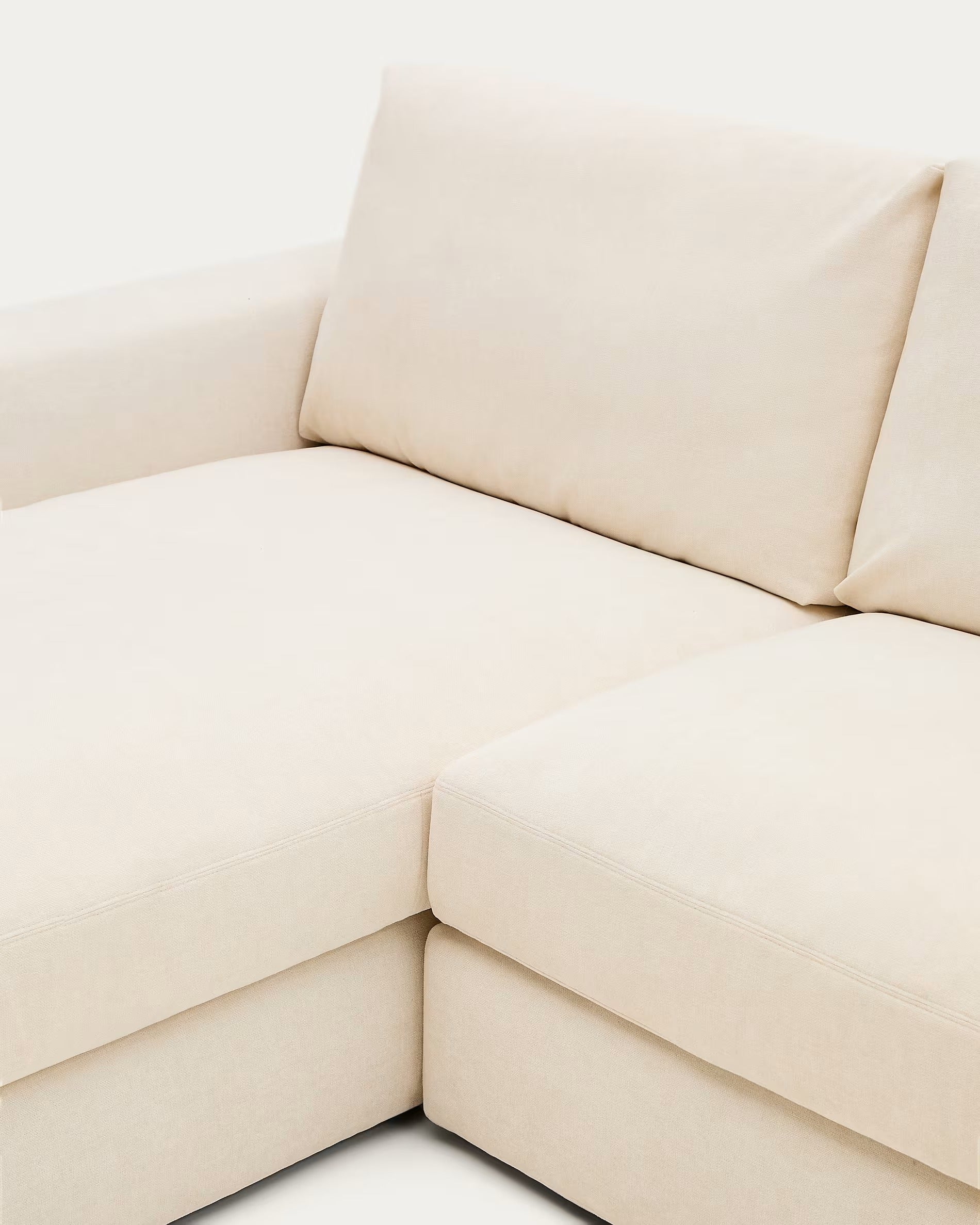 3-Sitzer-Ecksofa links ALEA ecru Chenille
