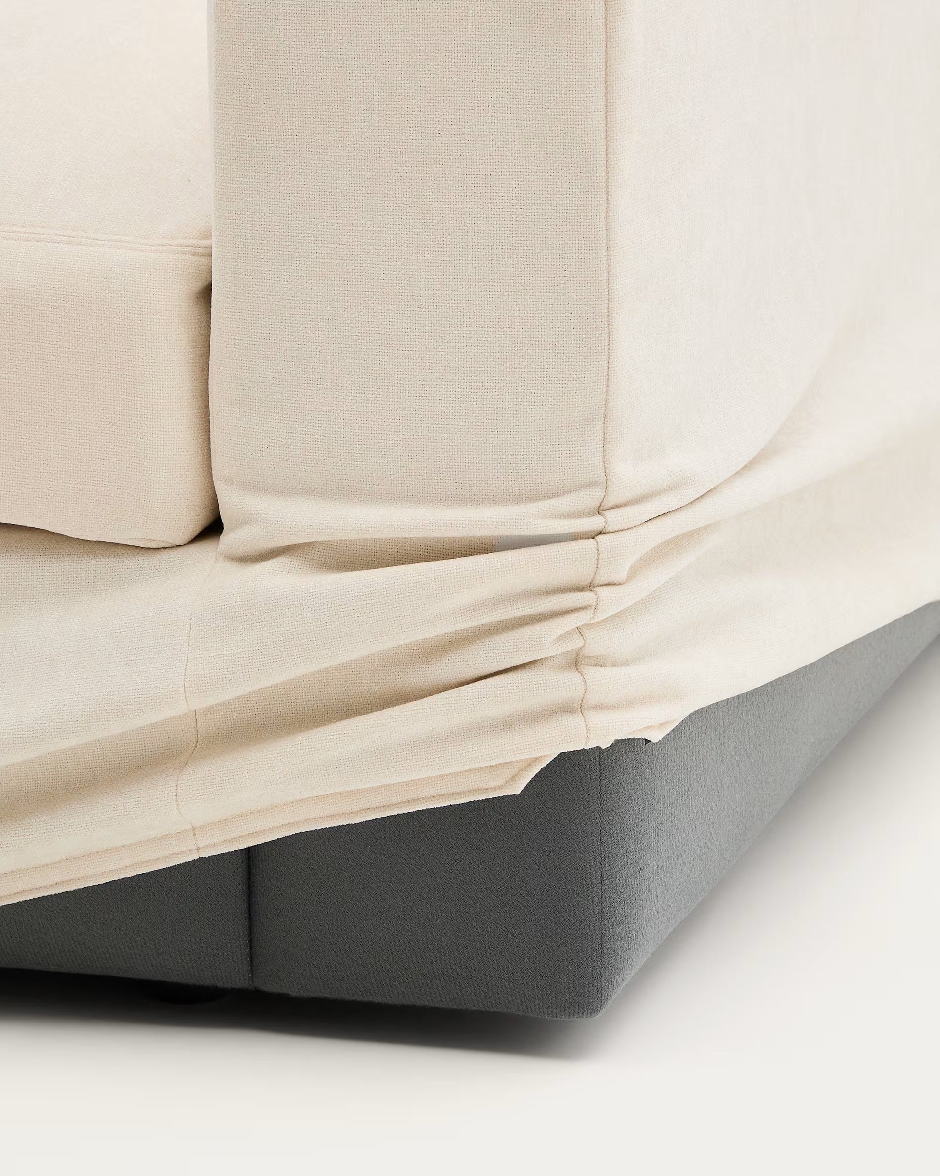 3-Sitzer-Ecksofa links ALEA ecru Chenille