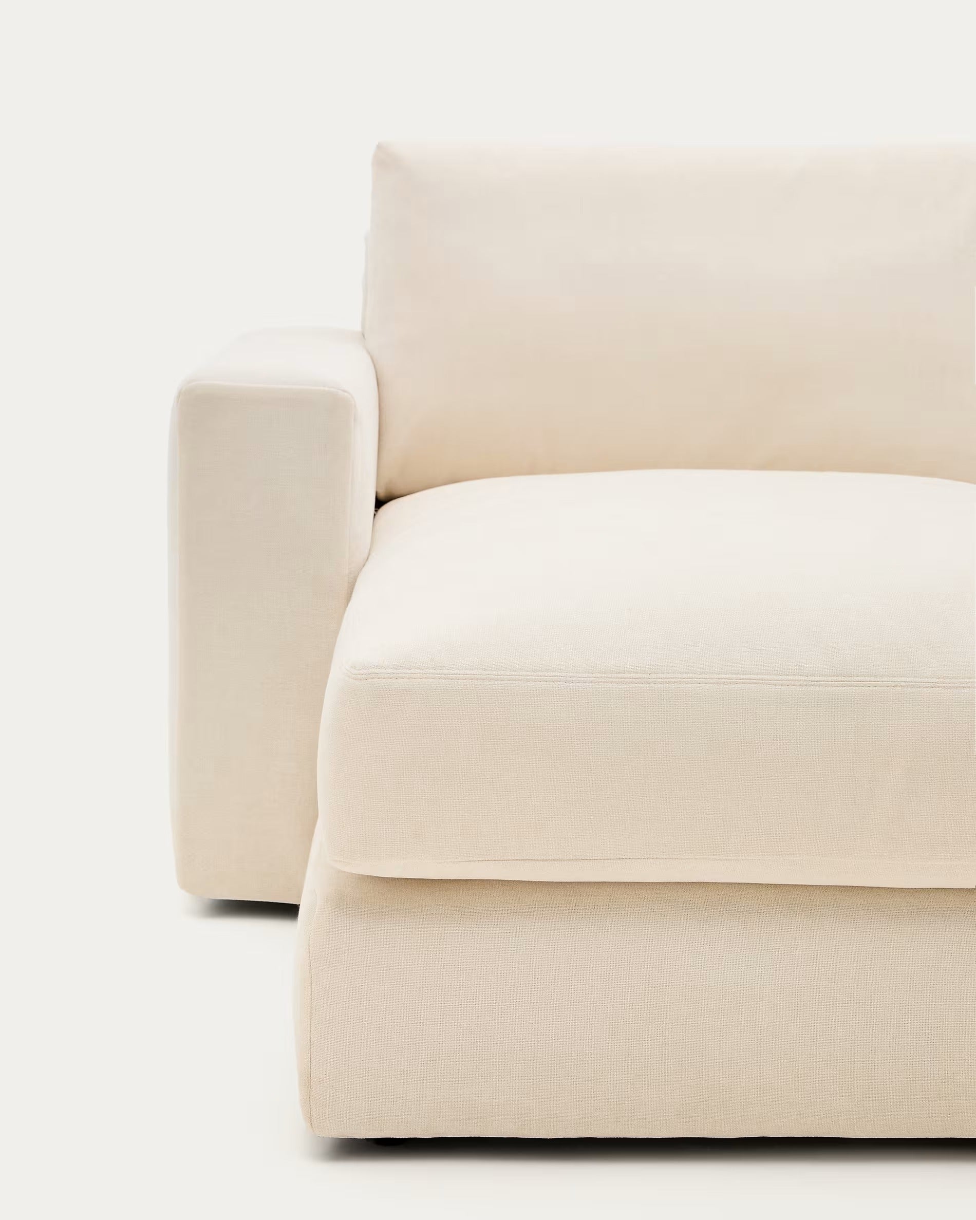 4-Sitzer-Ecksofa links ALEA ecru Chenille