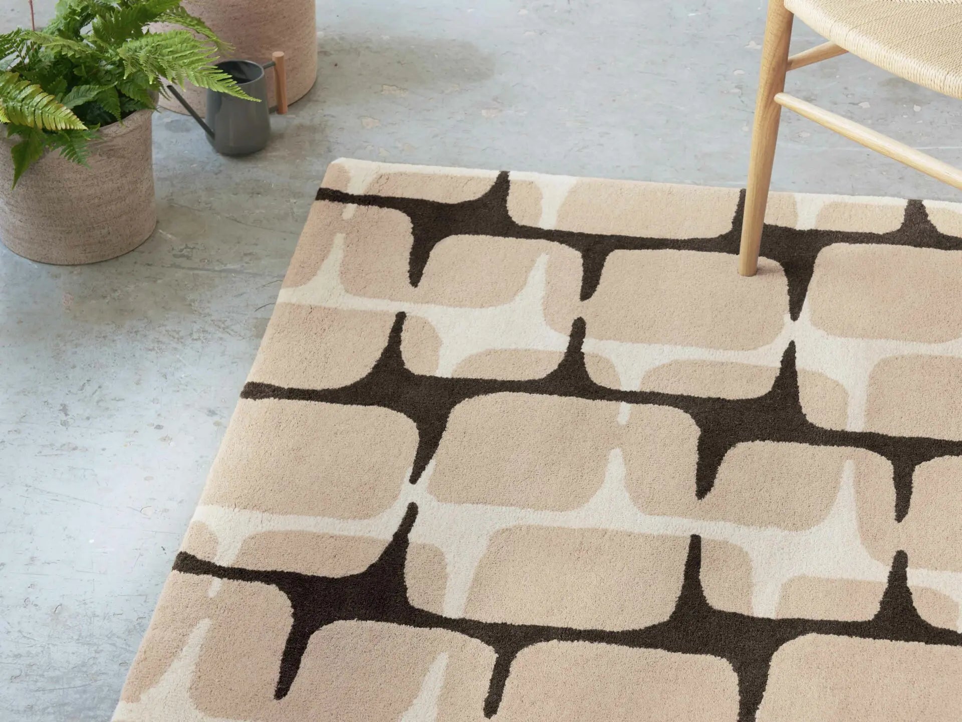 Teppich GOING LOHKO SKY beige mit Schwarz und Braun