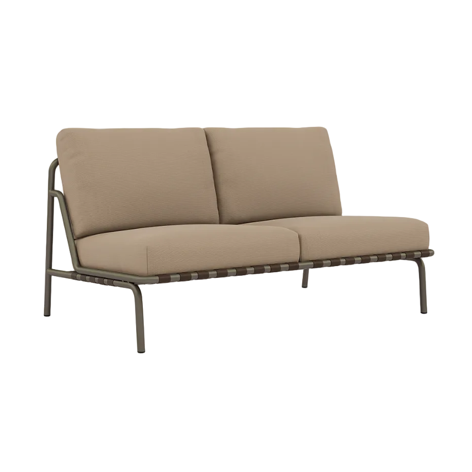 Sofa für den Außenbereich 2-sitzig SETTLE braun mit taupe Grundgestell [Amelia]