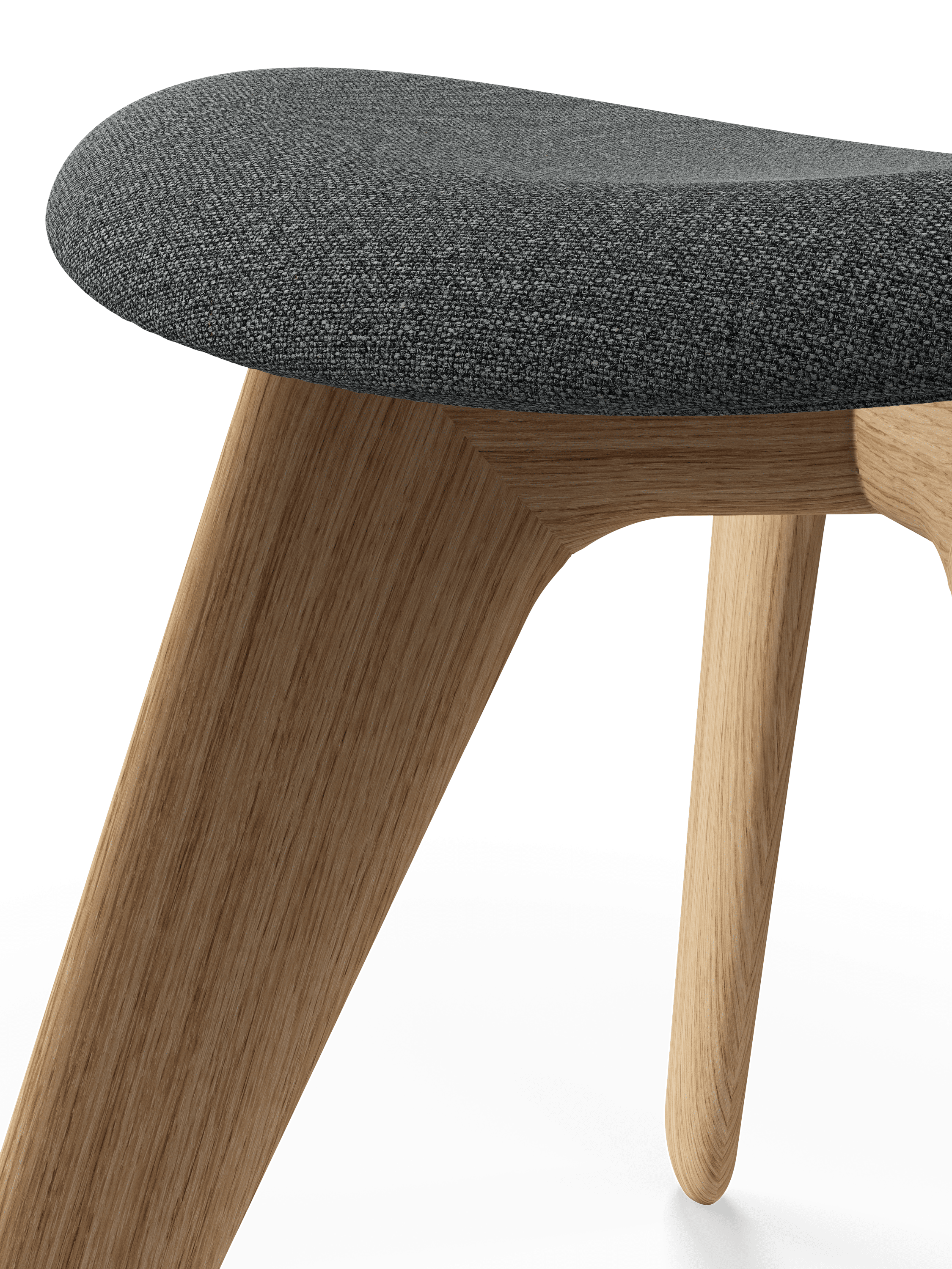 Hocker SLAB grau mit Eichenbasis