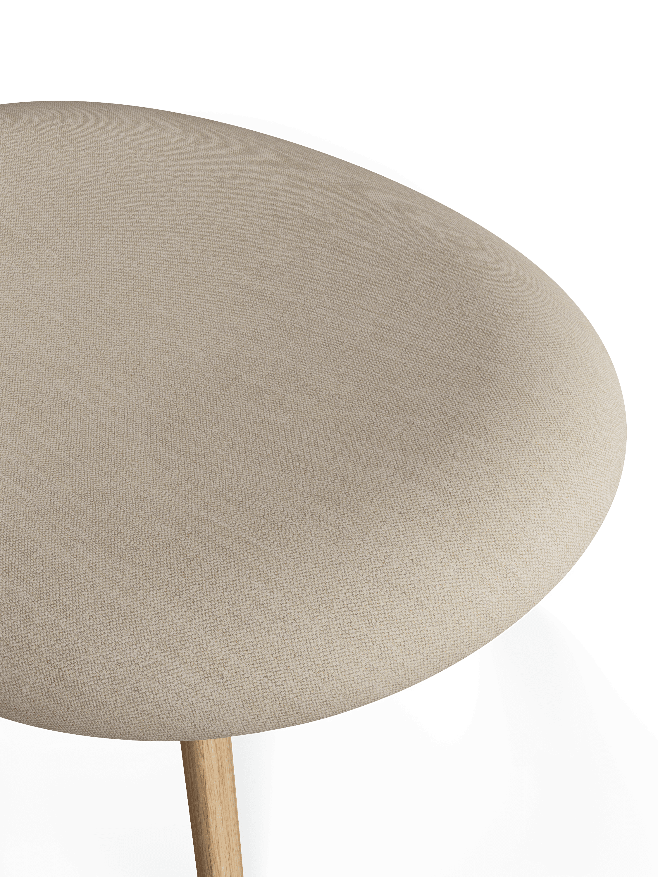 Fußstütze SLAB cremefarben mit Eichenbasis