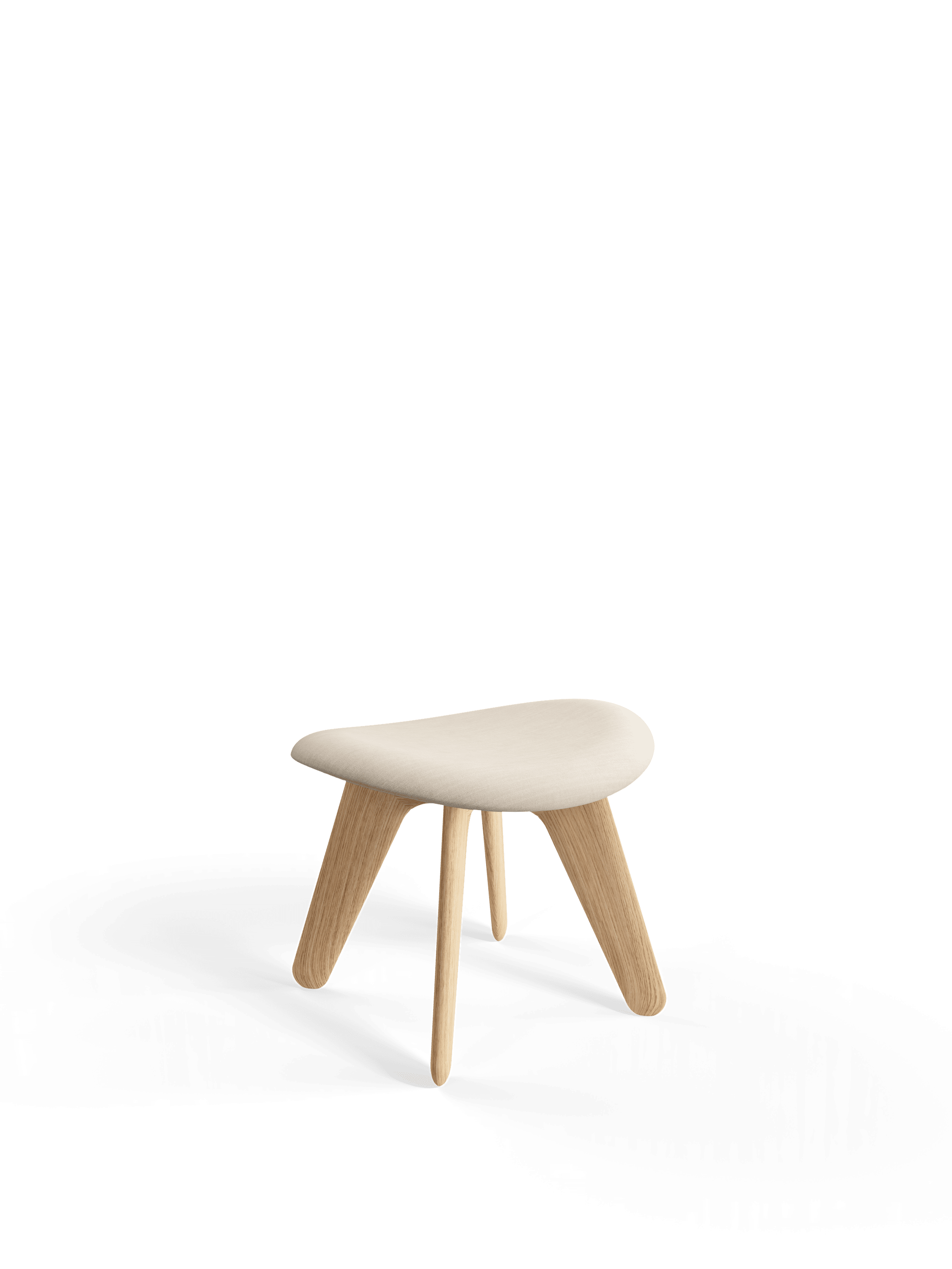 Fußstütze SLAB cremefarben mit Eichenbasis