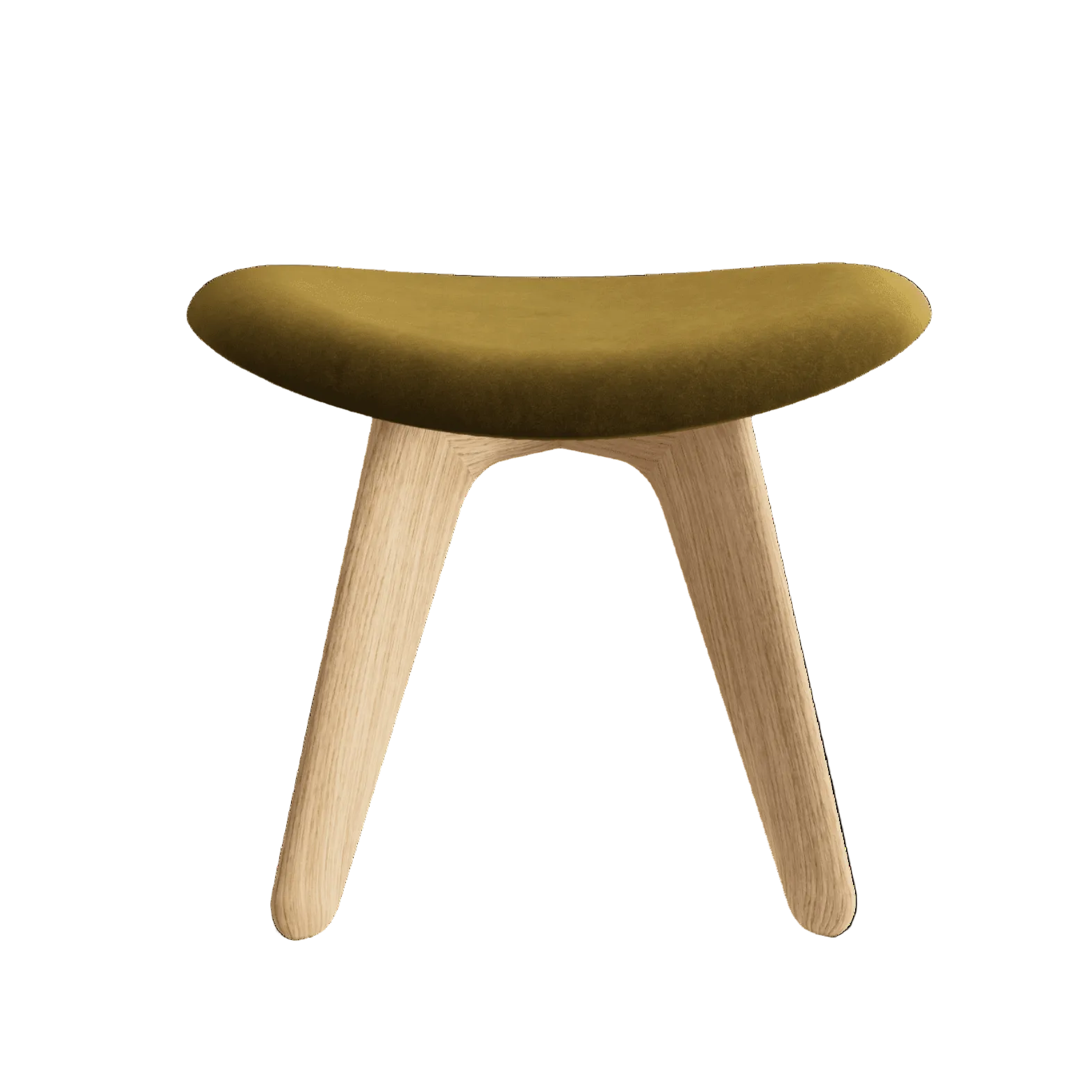 SLAB Ottoman in Khaki with Oak Base