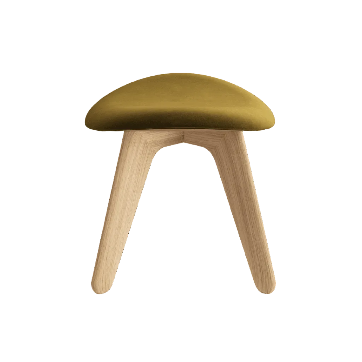 SLAB Ottoman in Khaki with Oak Base