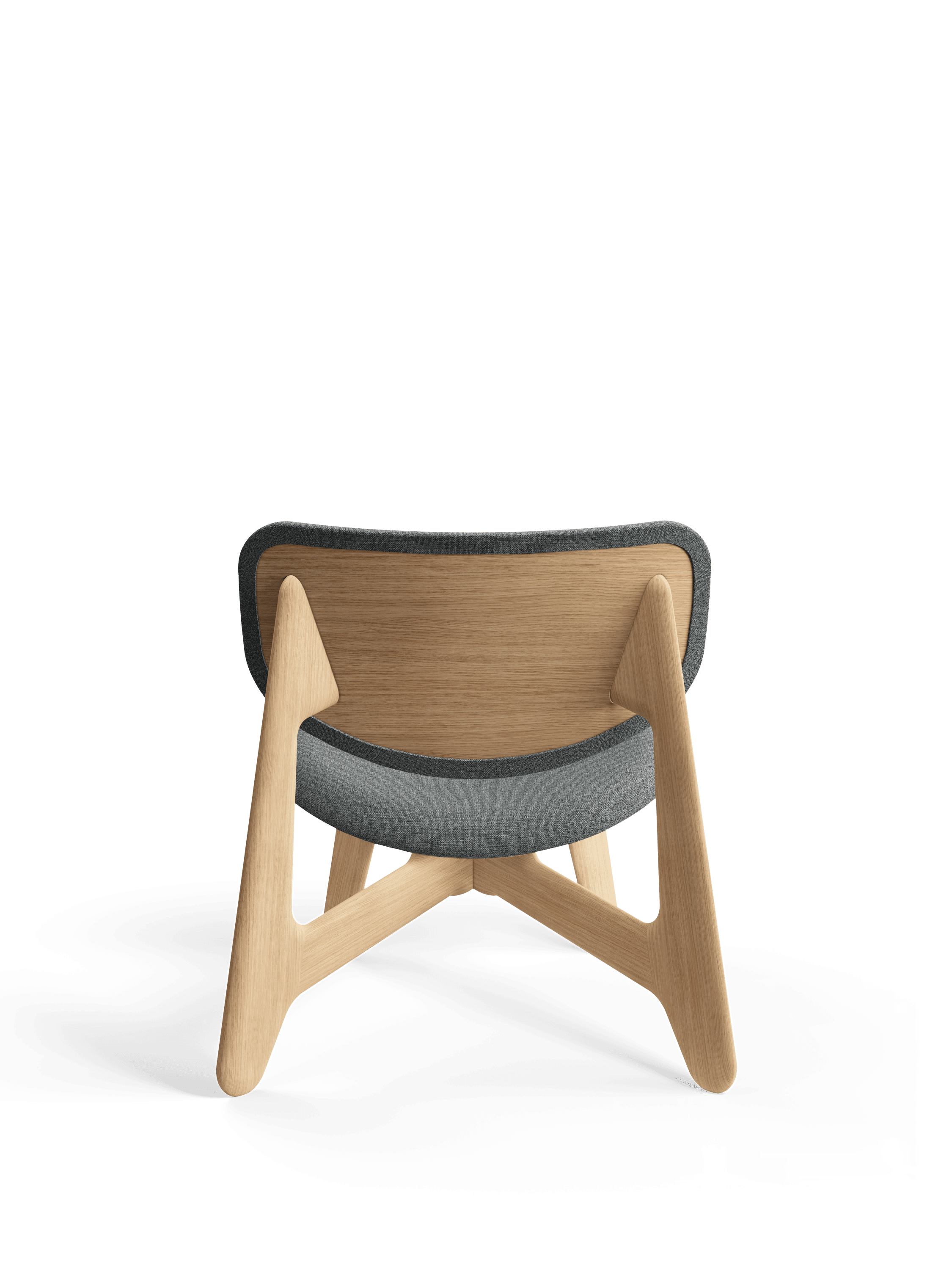 Sessel SLAB grau mit Eichenbasis