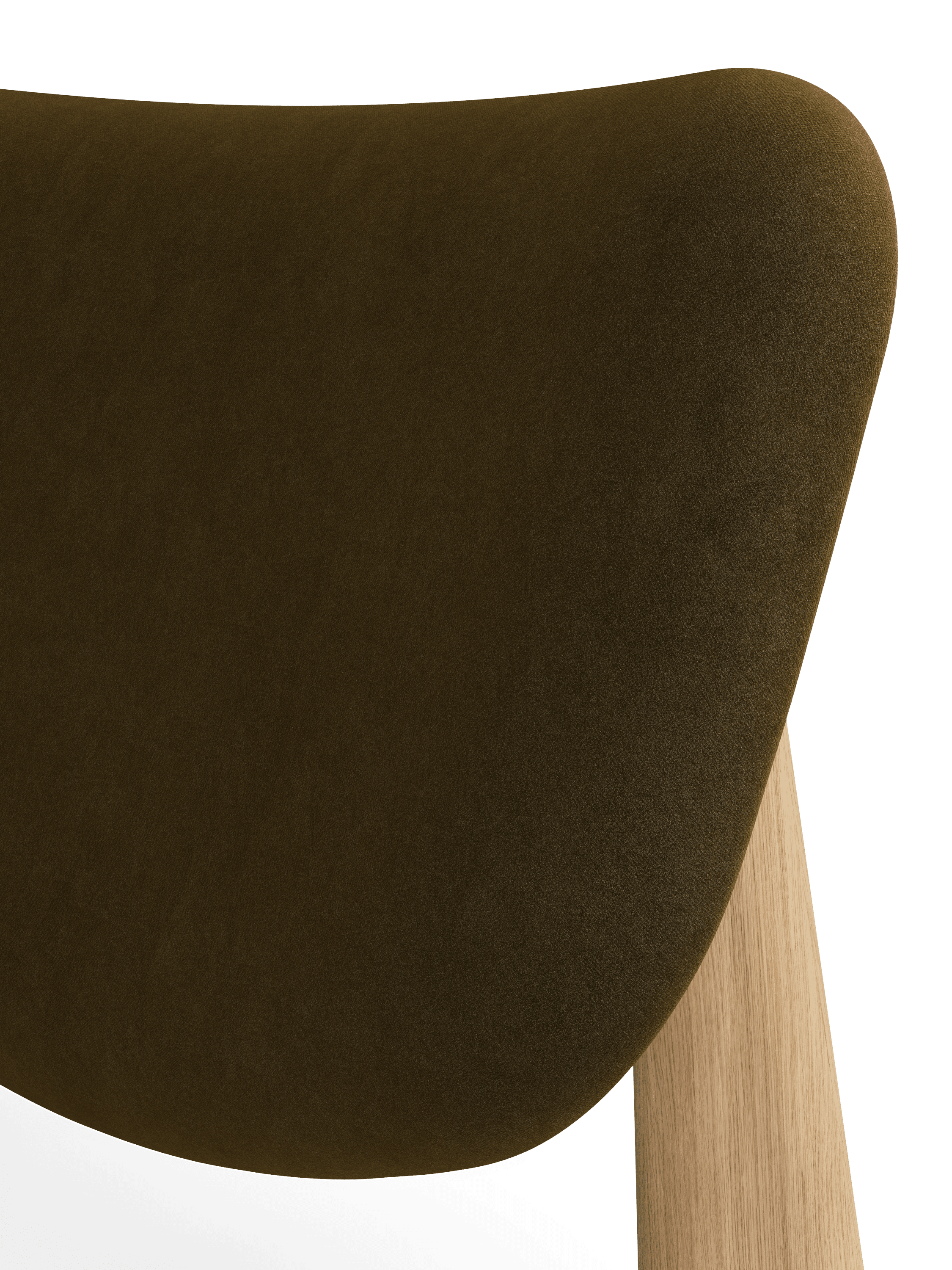 Sessel SLAB khaki mit Eichenbasis