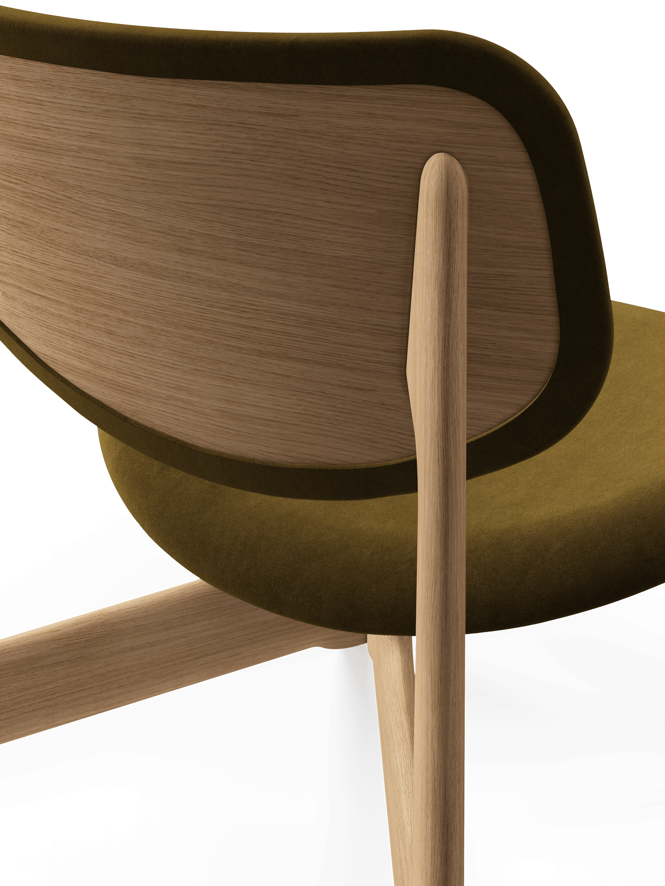 Sessel SLAB khaki mit Eichenbasis