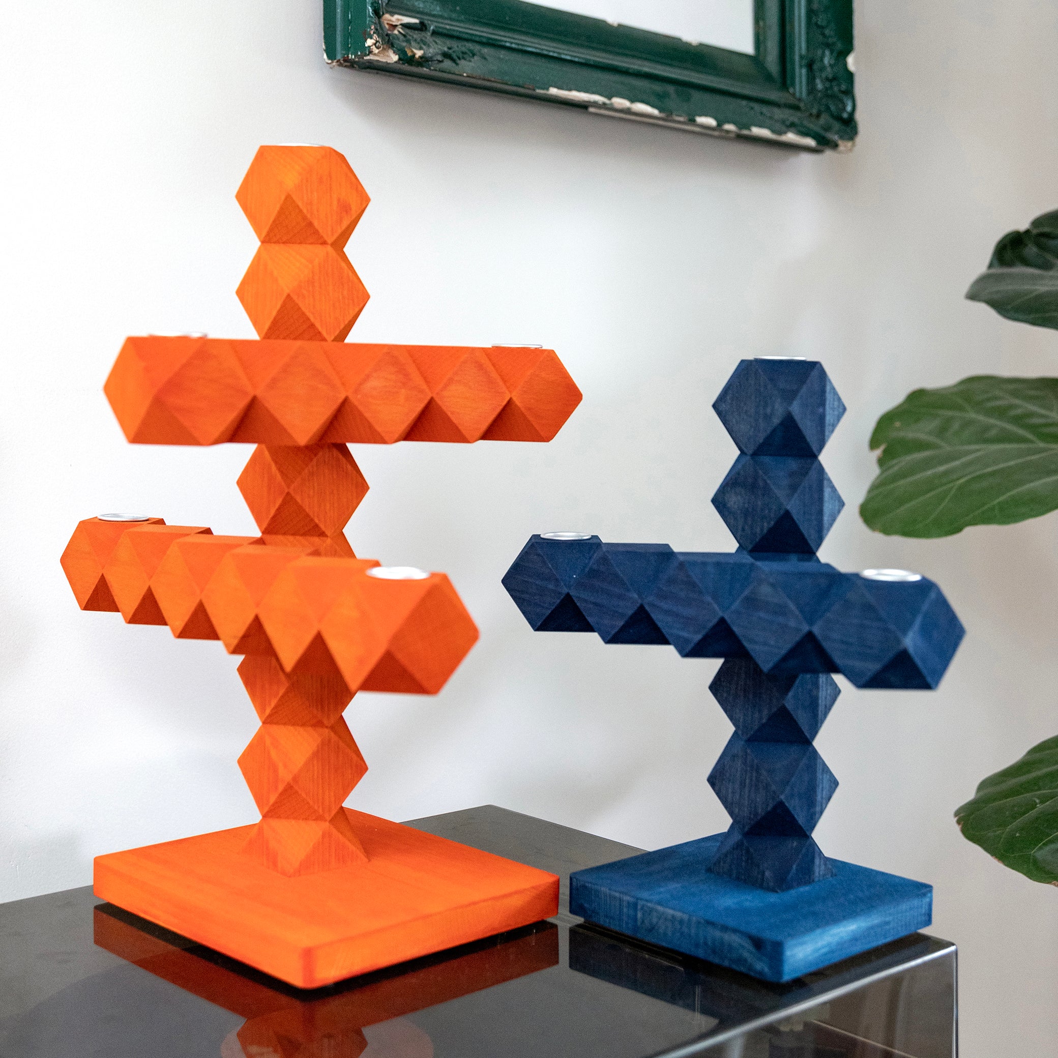 CLEAN CUT Candle Holder Orange