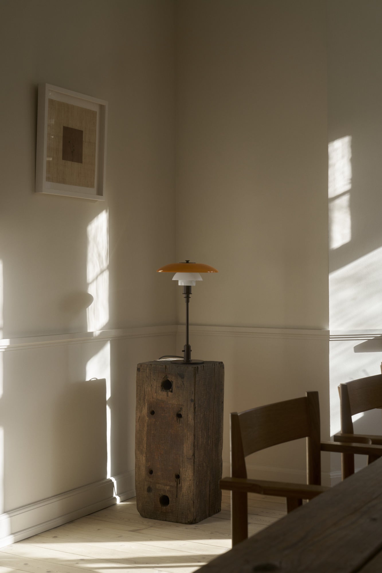 Table lamp PH 3/2 - century edition white with orange and brown base