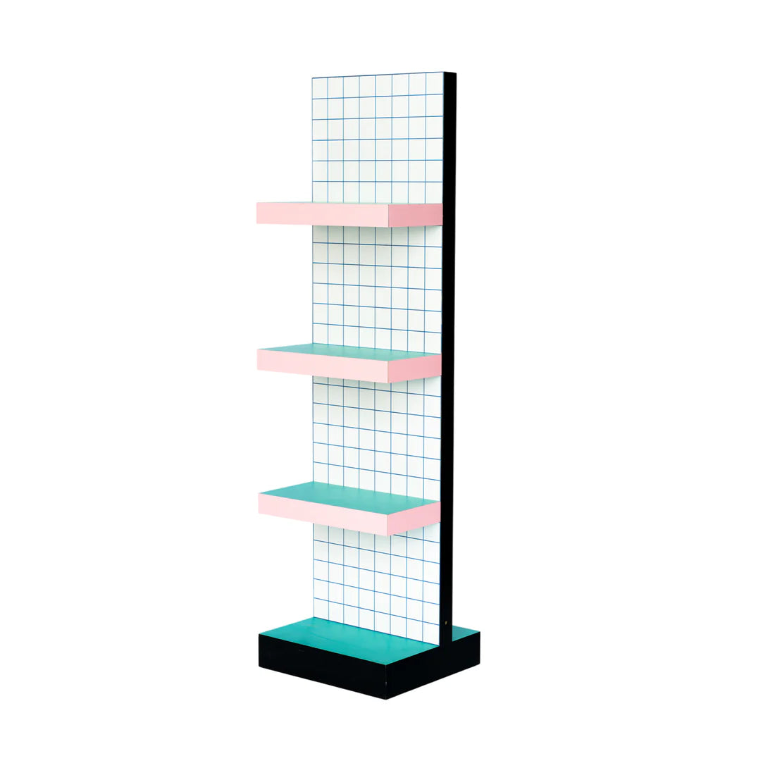 Regal SUPERSHELF BLUE GRID weiß mit Rosa und Grün