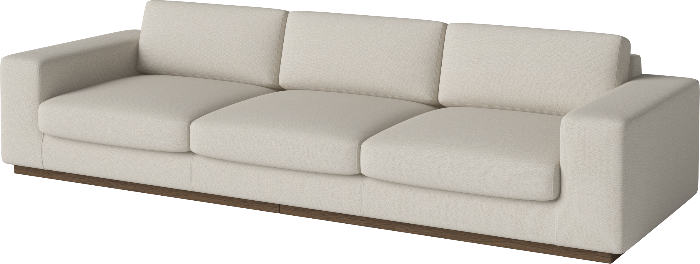 4-Sitzer-Sepia-Sofa-Basis aus dunklem Eichenholz
