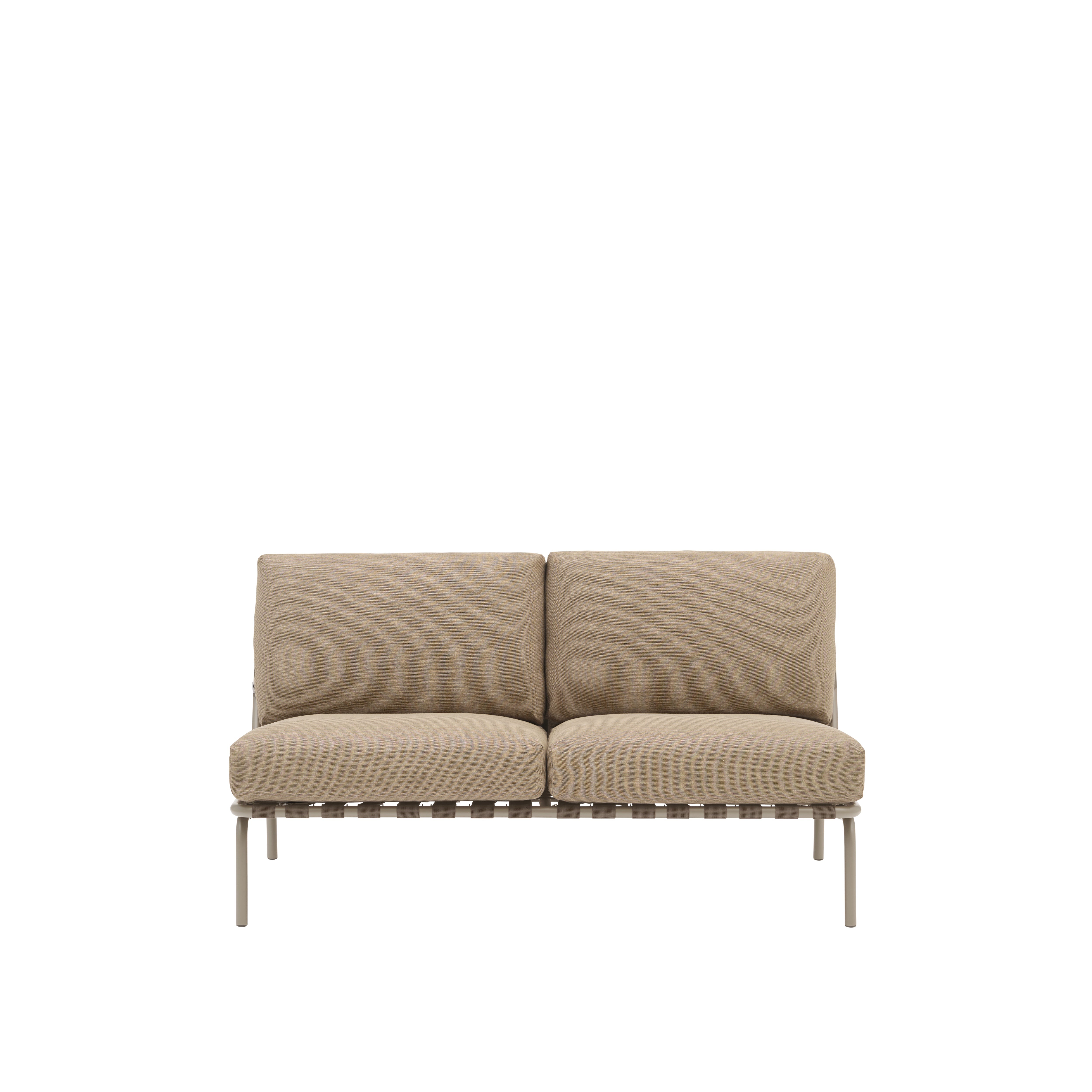Sofa für den Außenbereich 2-sitzig SETTLE braun mit taupe Grundgestell [Amelia]