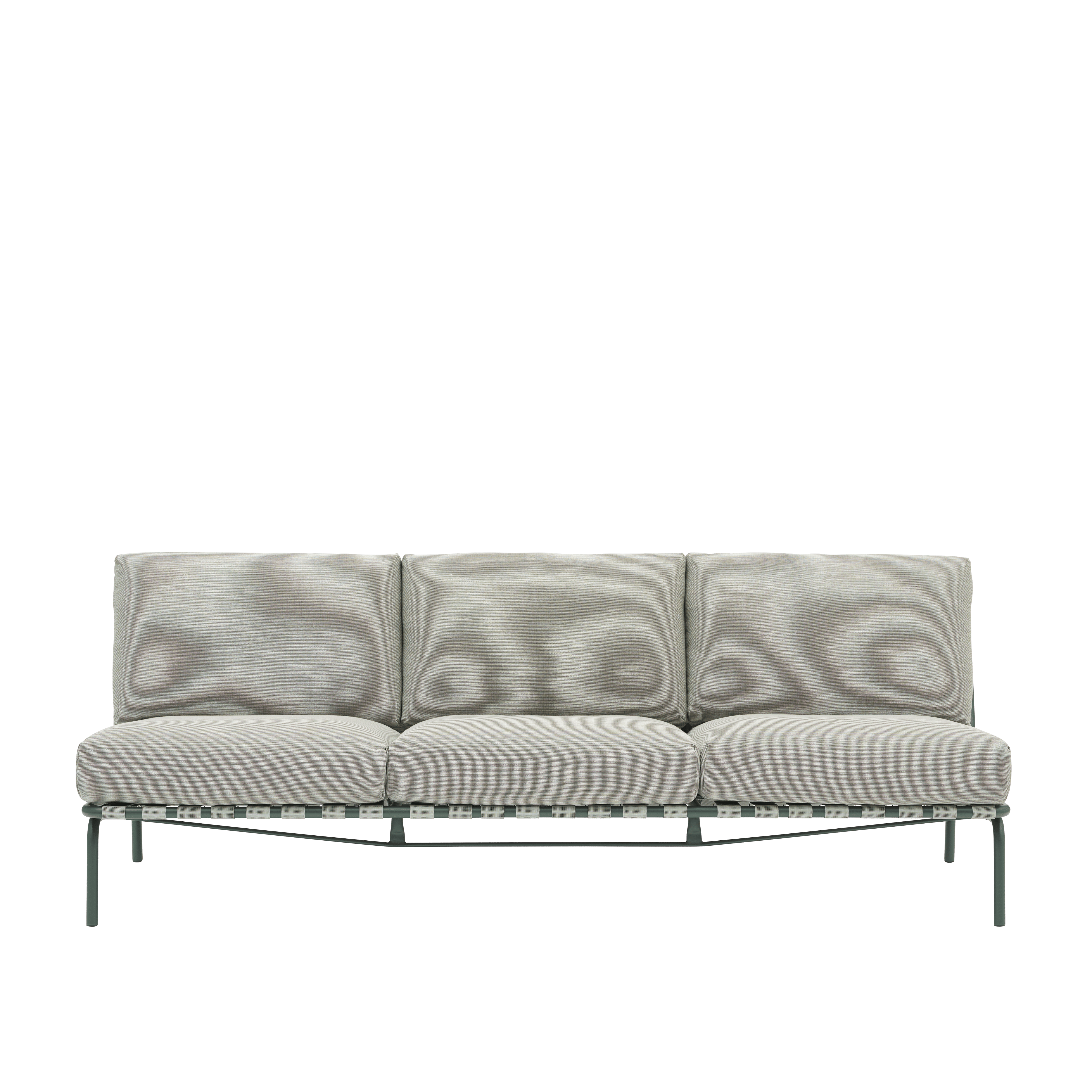 Sofa für den Außenbereich 3-Sitzer SETTLE grau mit grünem Gestell