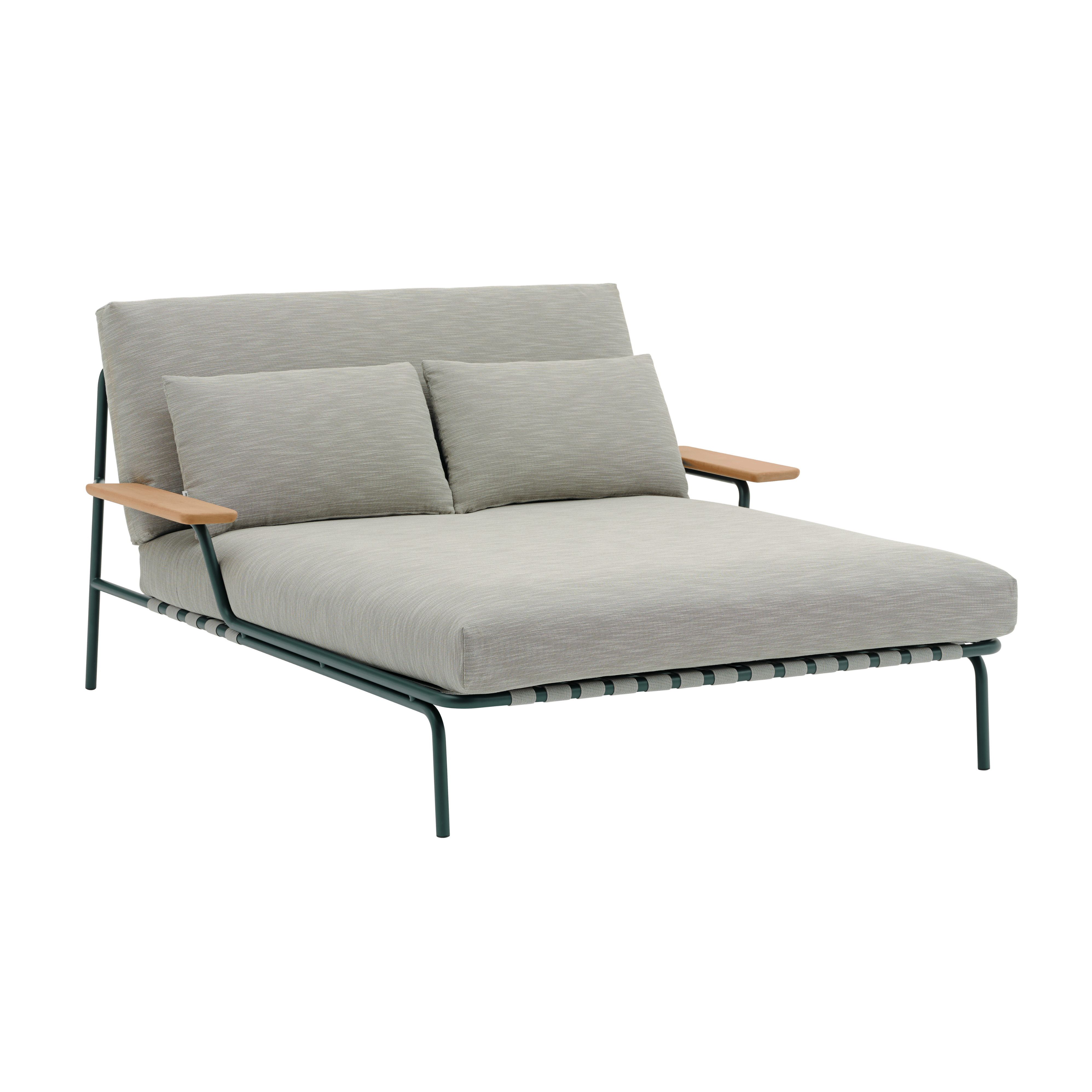 Outdoor lounge chair with armrests SETTLE gray with green base [Amelia]