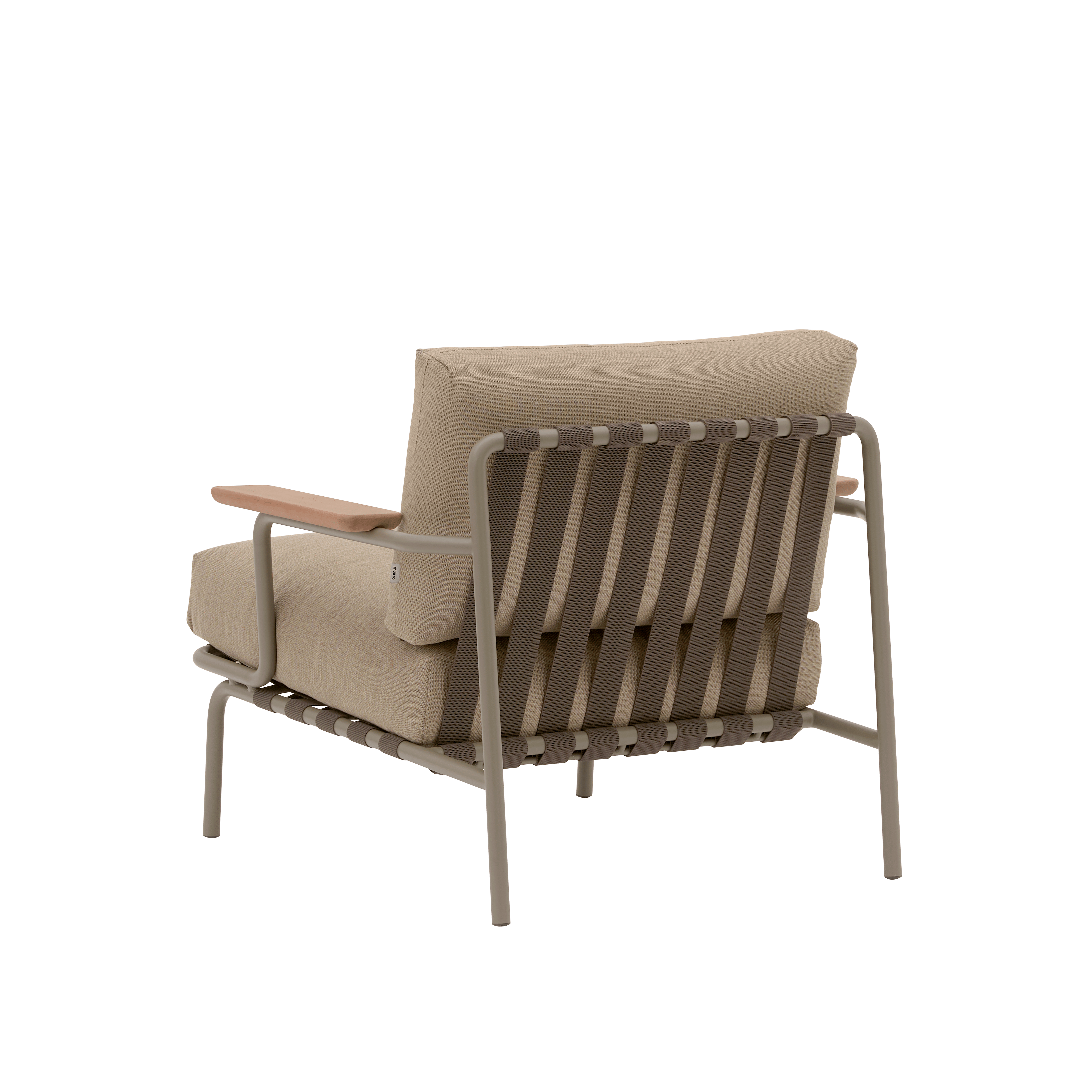 SETTLE brown outdoor armchair with taupe base [Amelia]