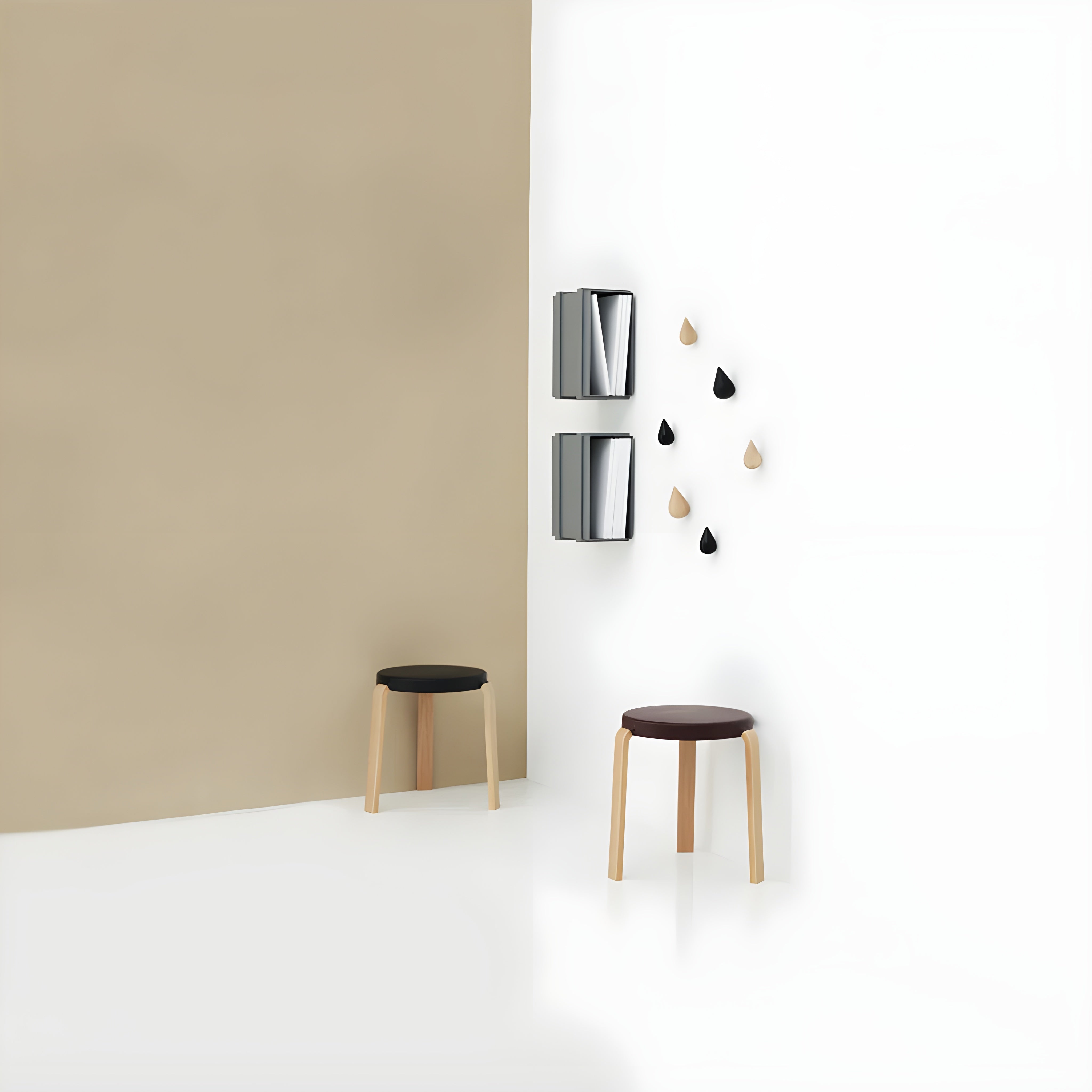 DROPIT hanger set oak wood