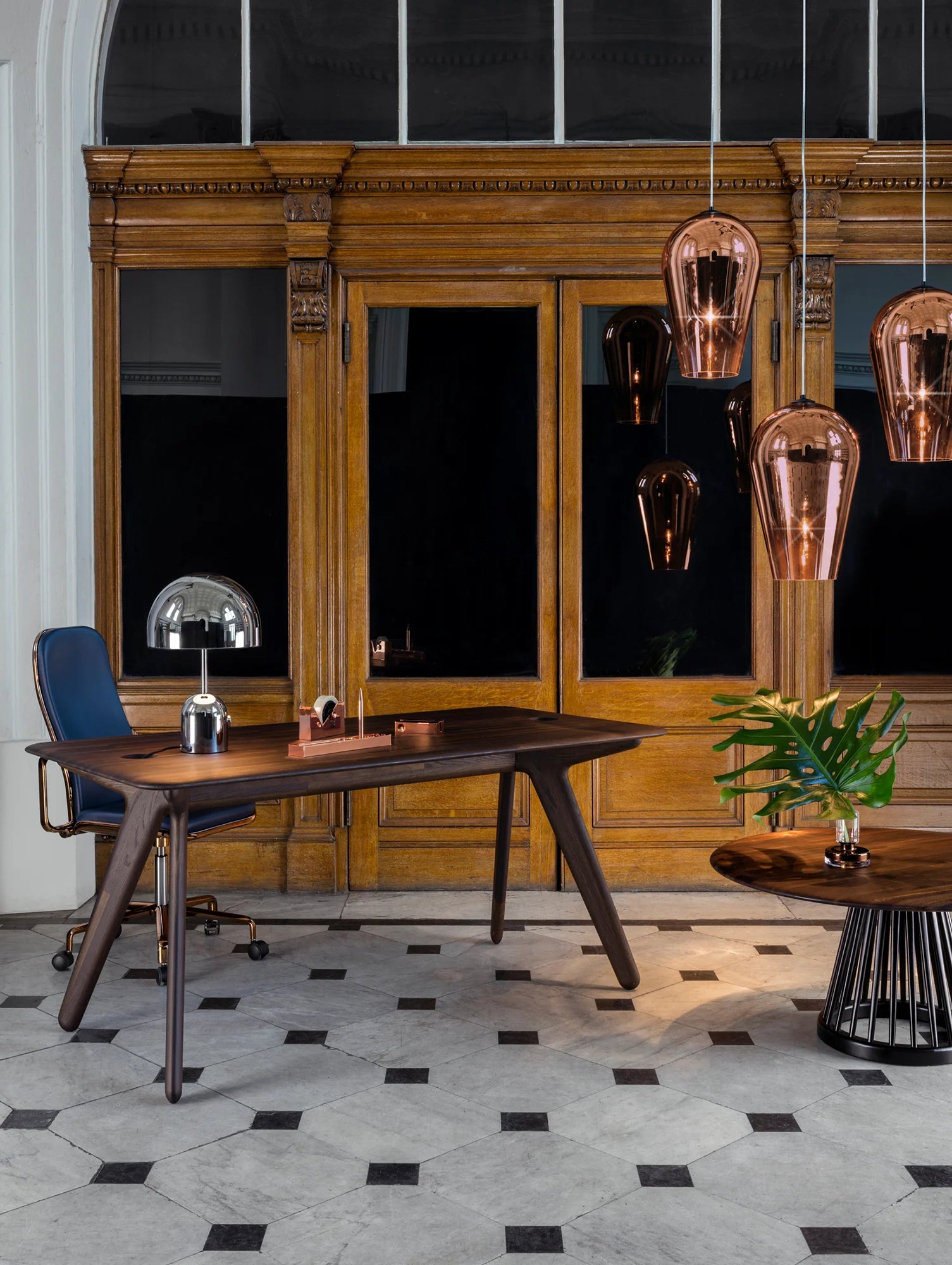 Desk Slab Black Eiche Holz [Julia] [Kürze]