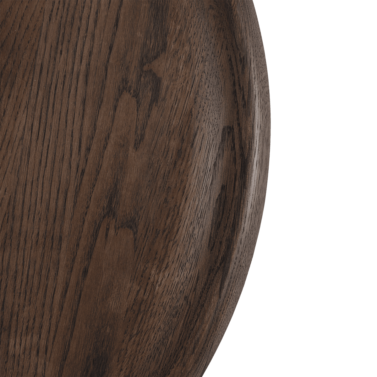 Round Table SOFT dark oak wood with black base
