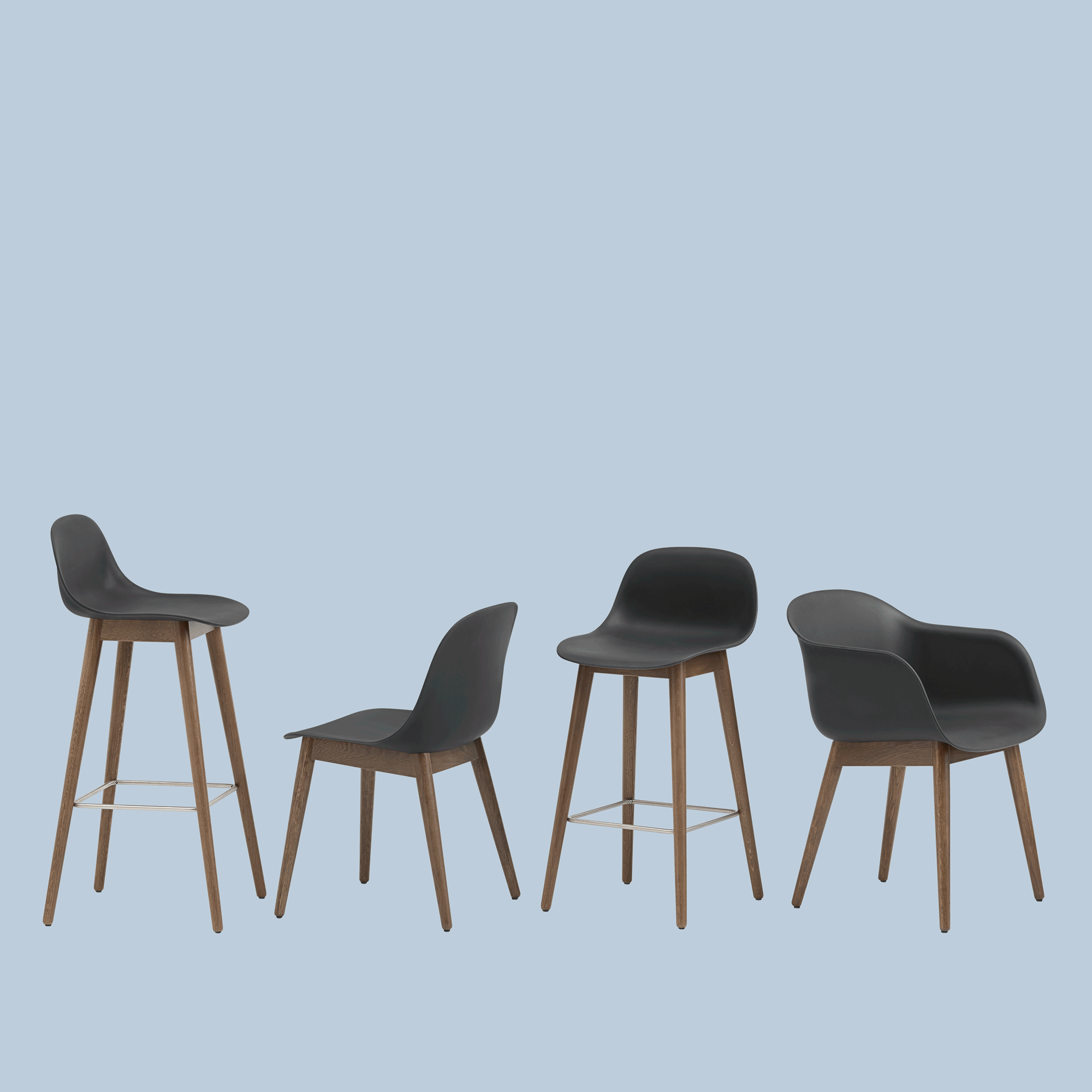 FIBER Armchair with Wooden Base - Customizable