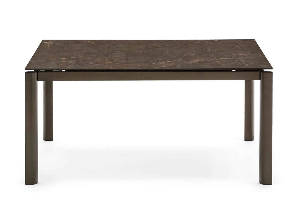 Extendable table STREAM with brown top and brown base