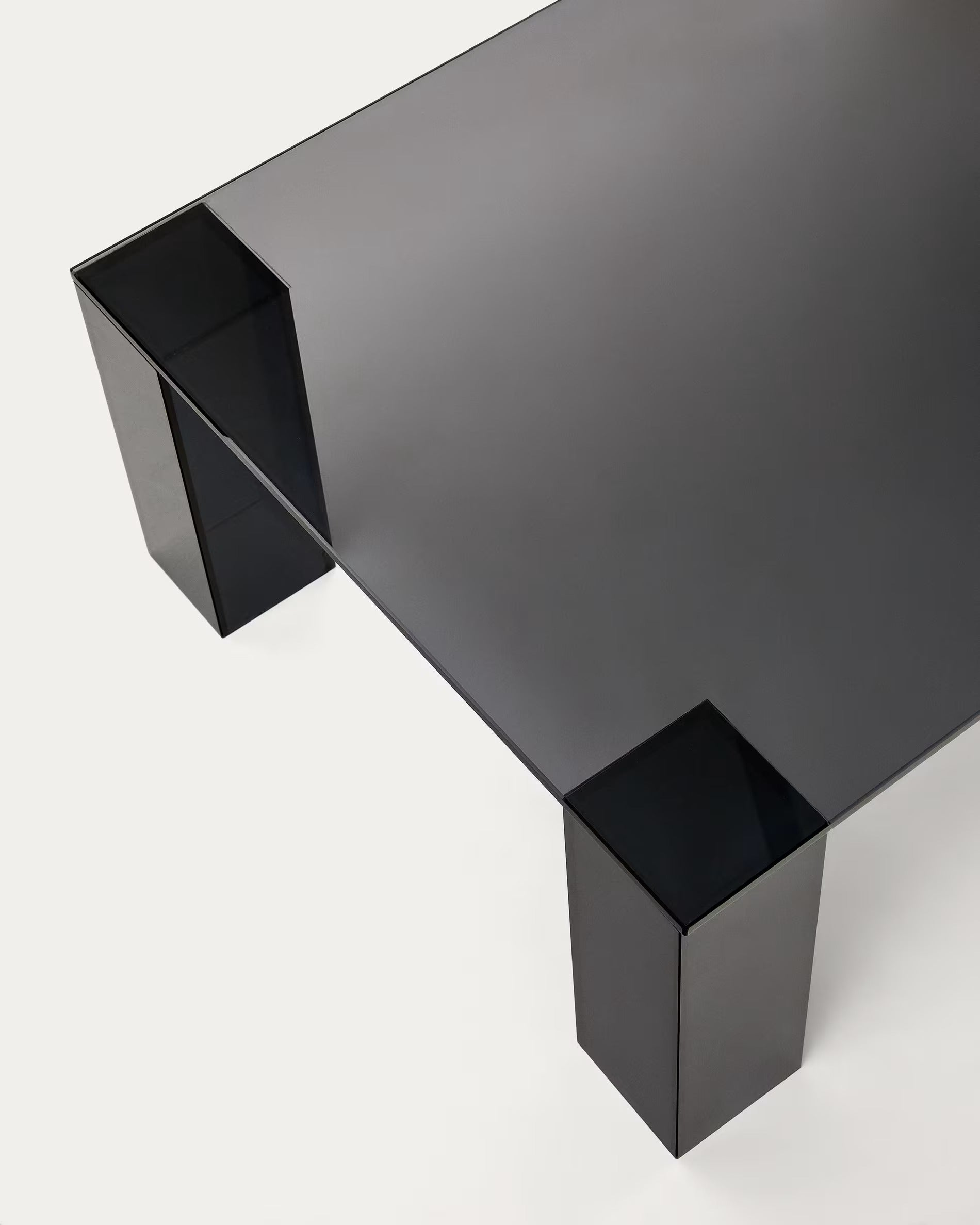 Couchtisch ADULARIA dunkelgraues gehärtetes Glas