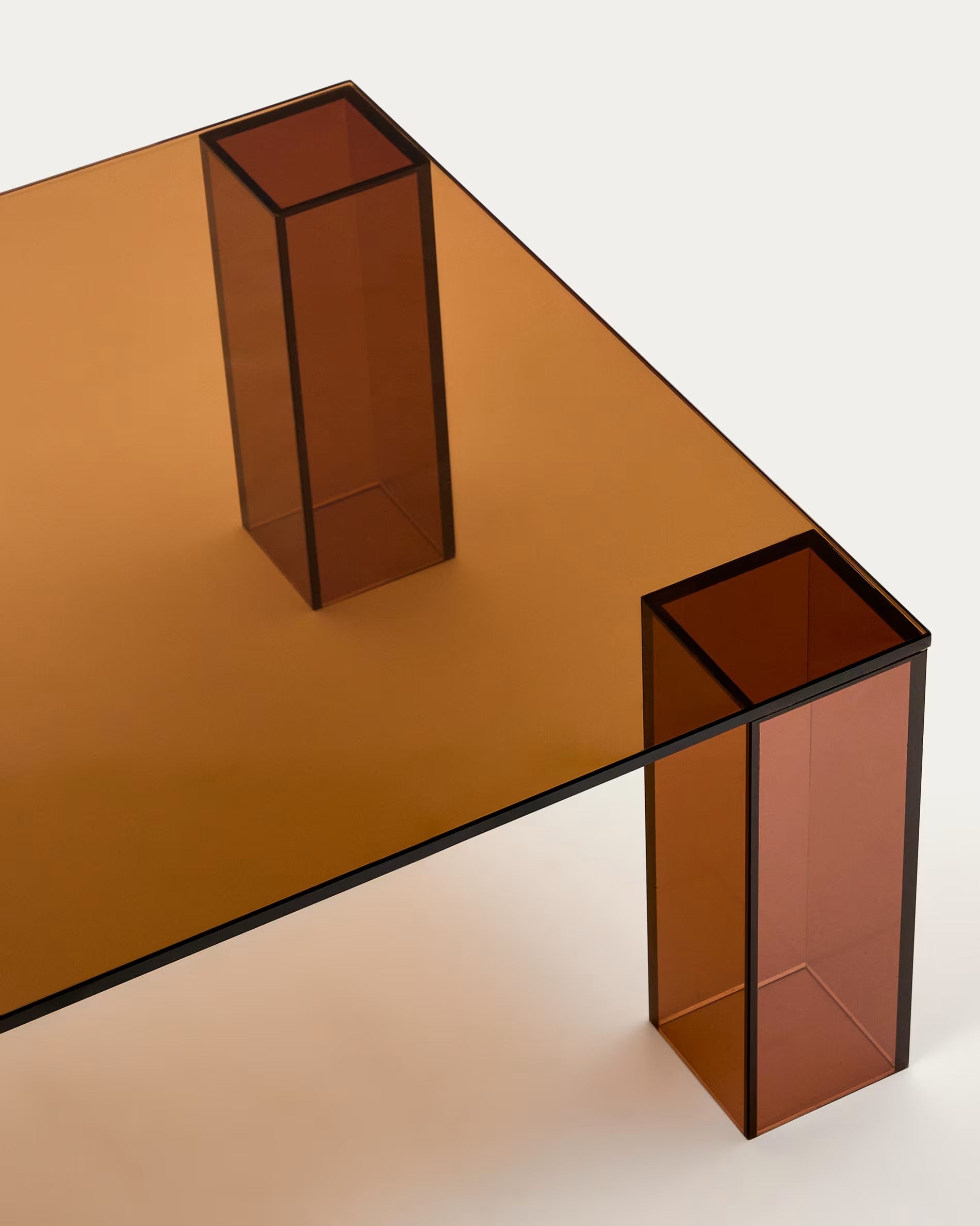 Kaffeetisch ADULARIA braunes gehärtetes Glas