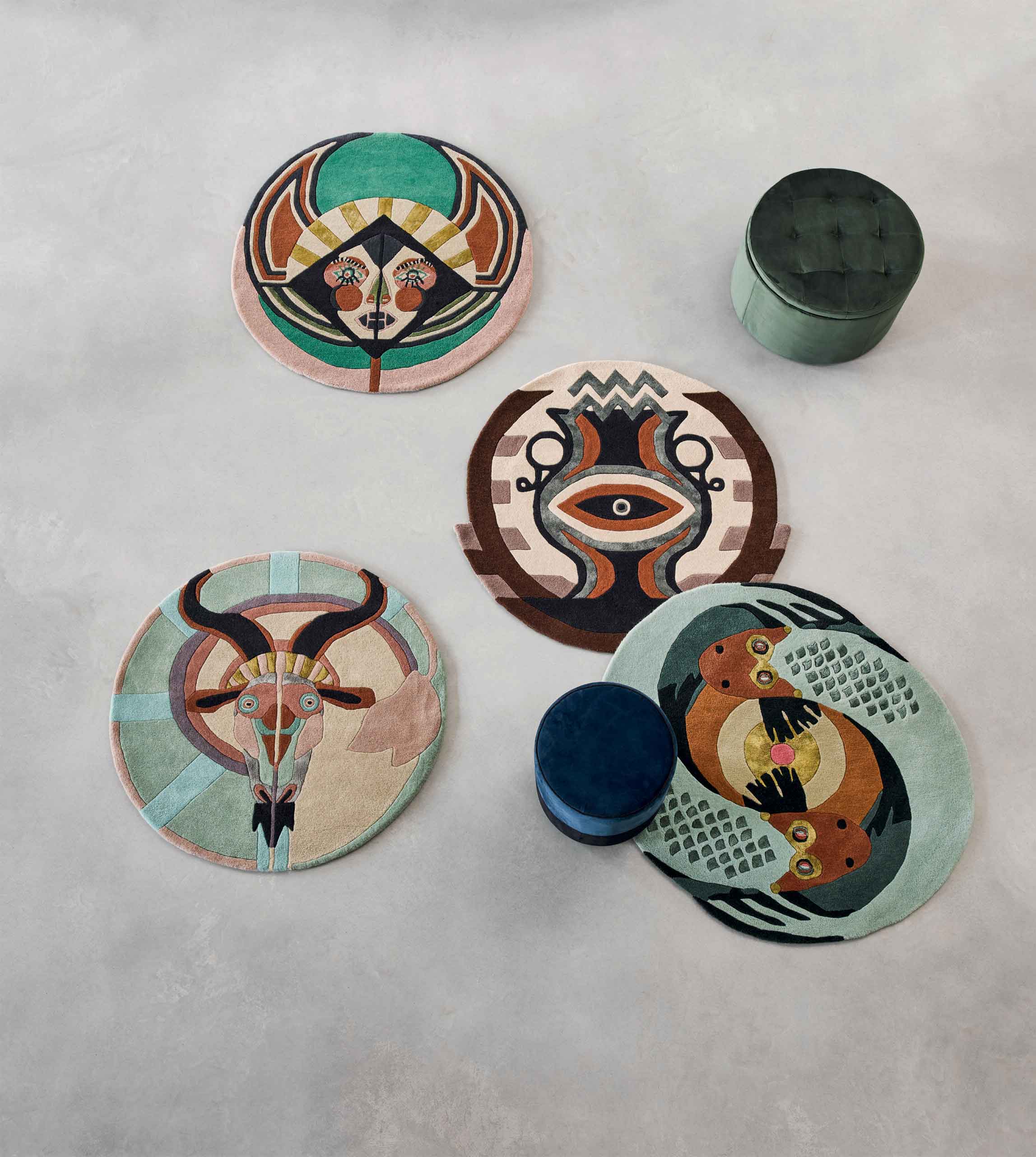 Dywan okrągły ZODIAC CAPRICORN wielokolorowy