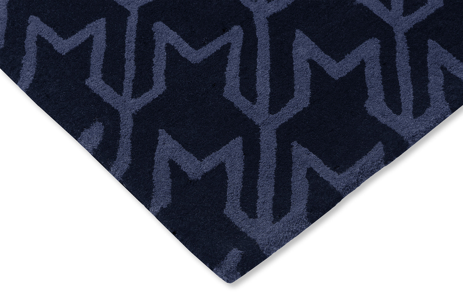 HOUNDSTOOTH marineblauer Hahnentritt-Teppich