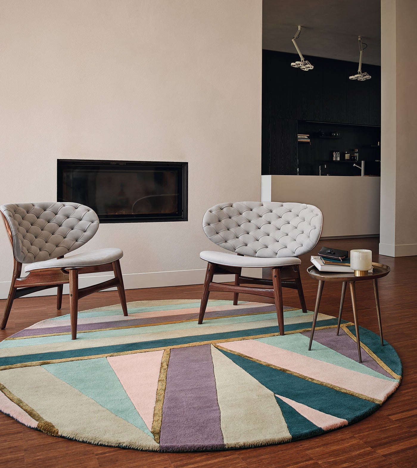 Runder Teppich SAHARA ROUND lila-türkis