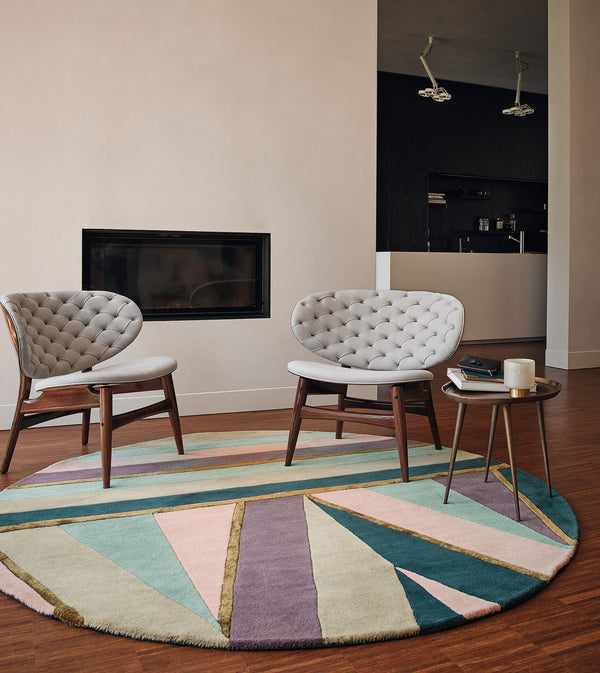 Runder Teppich SAHARA ROUND lila-türkis