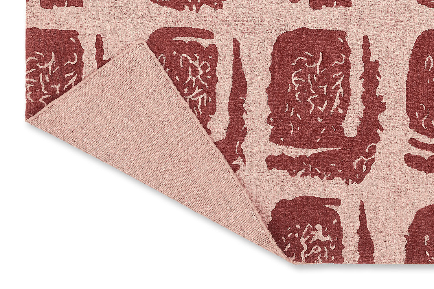 Dywan WOODBLOCK różowo-bordowy