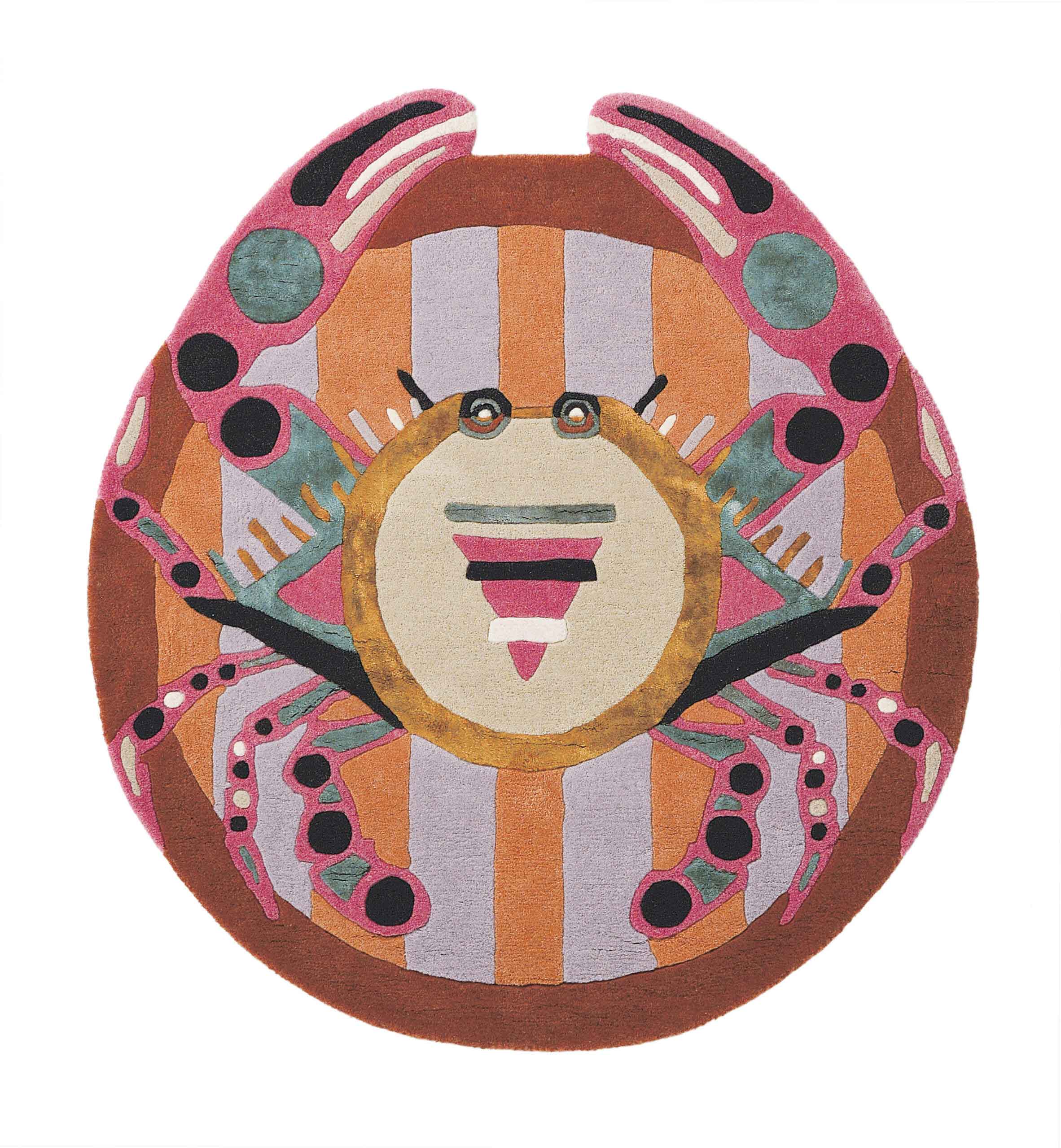 Runder Teppich ZODIAC CANCER braun-pink