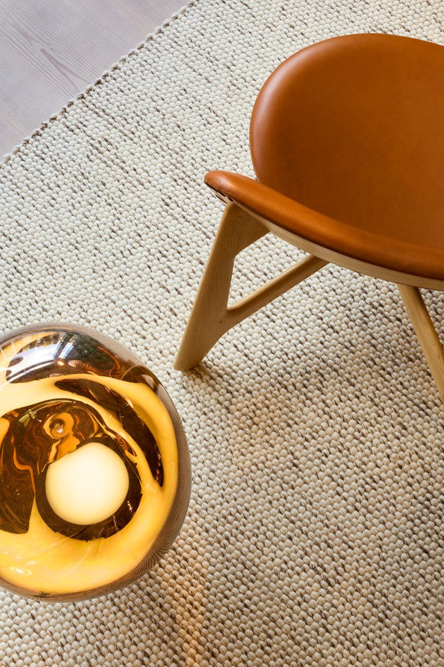 Teppich LOOPY cremefarben mit braunem