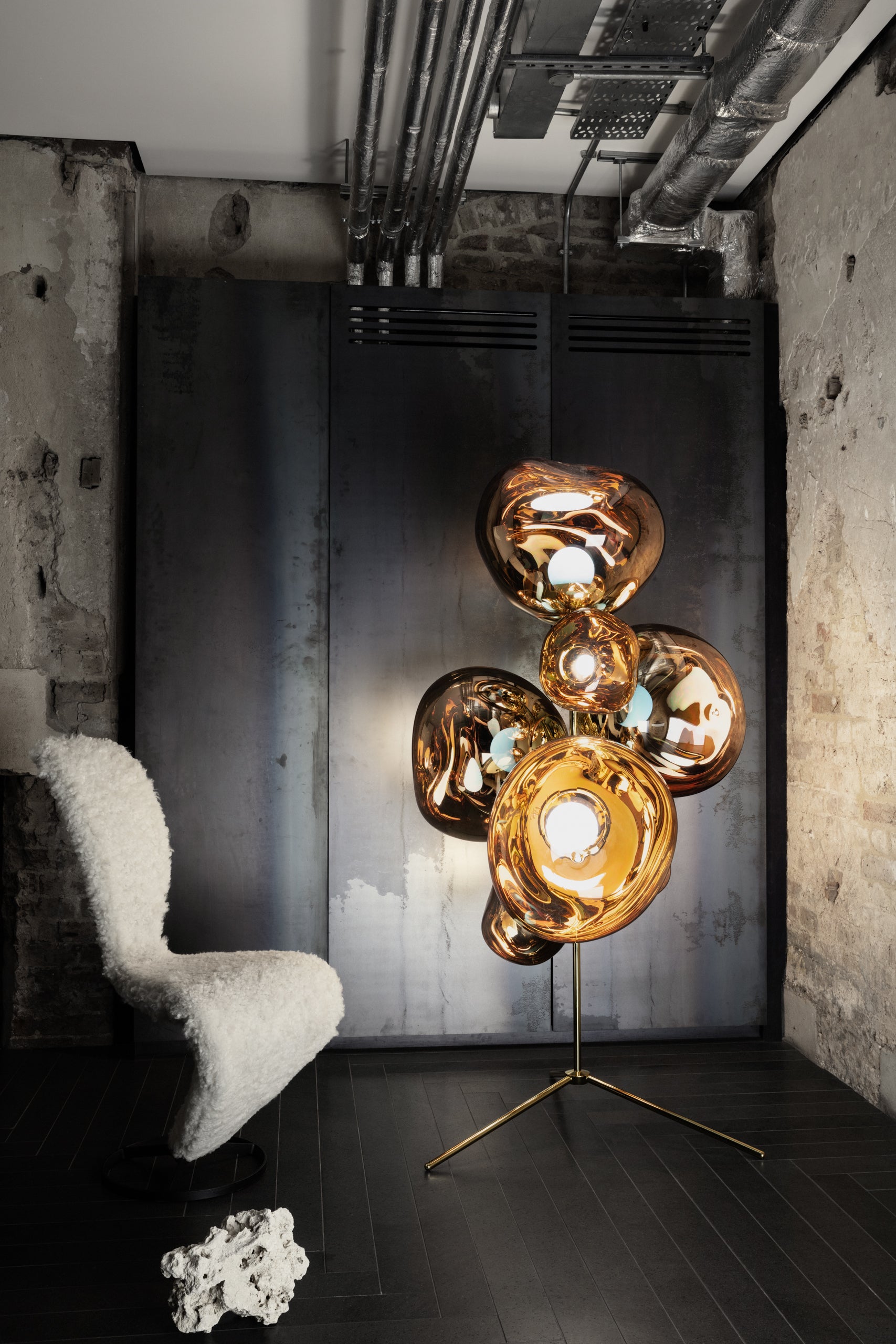 Stehlampe MELT in Silber
